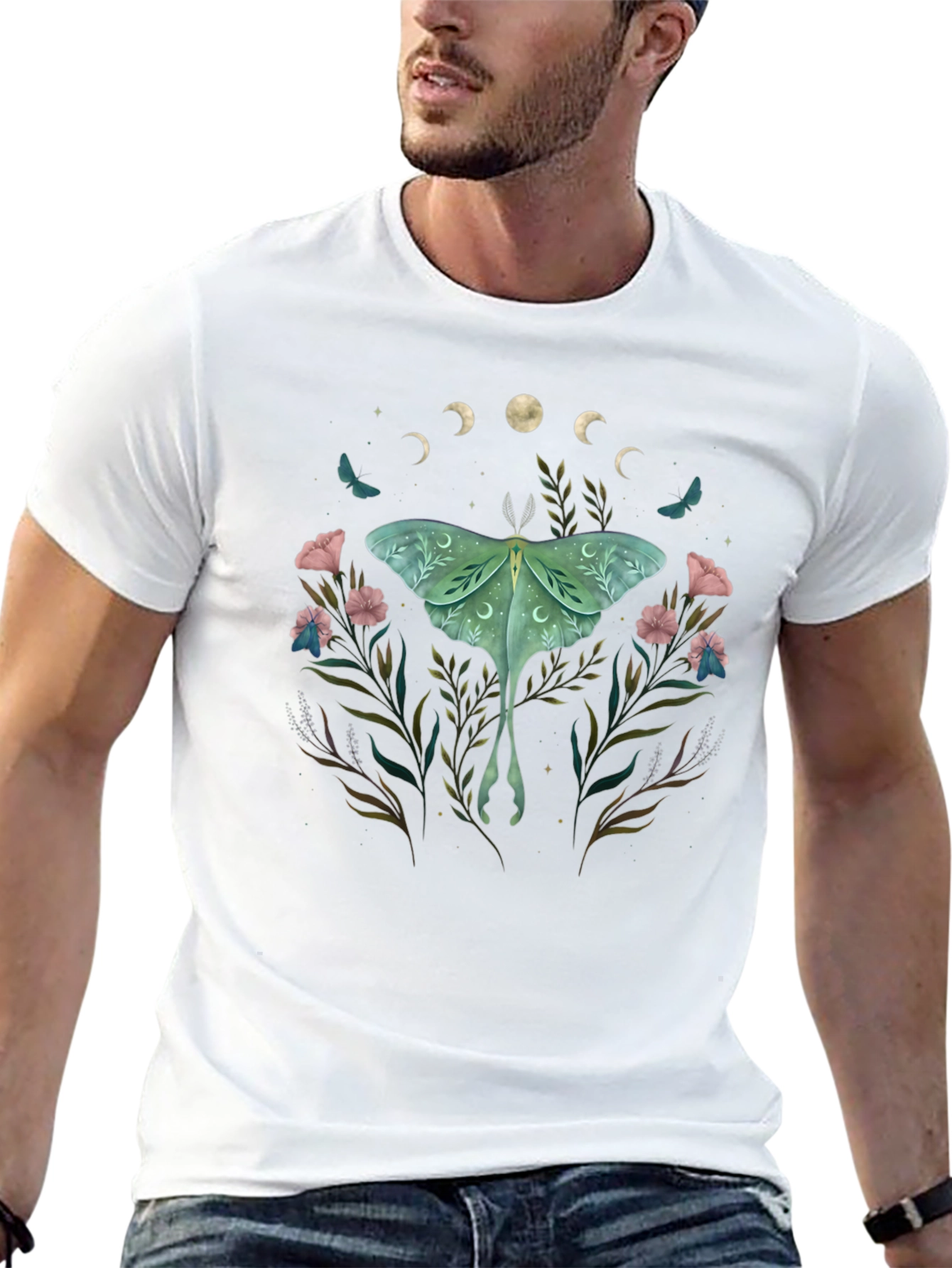 Luna Moth Floral T-Shirt