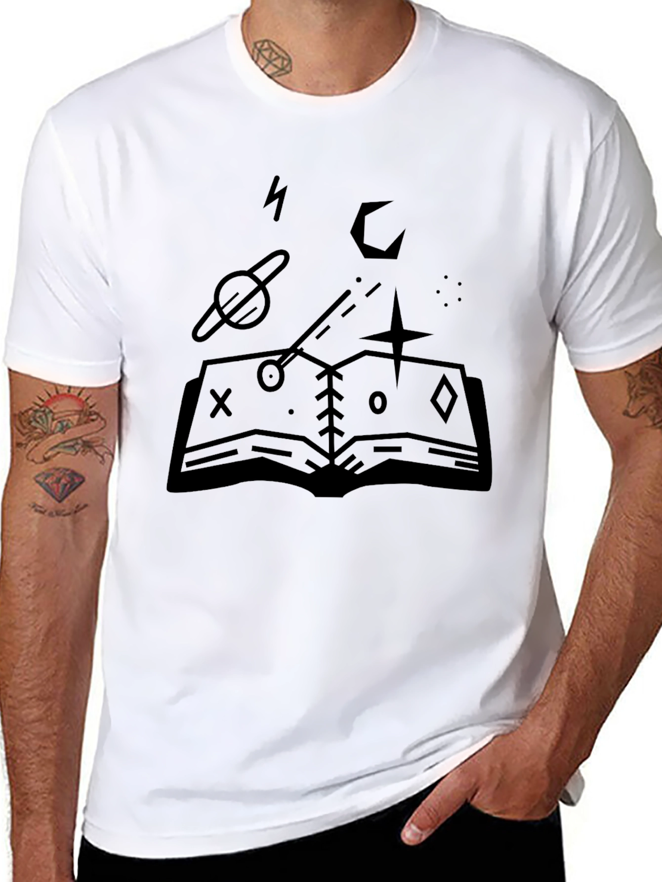 Mystic Spellbook Graphic Tee - Black Cotton