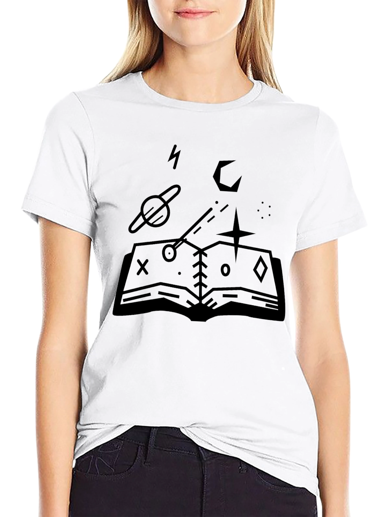 Mystic Spellbook Graphic Tee - Black Cotton