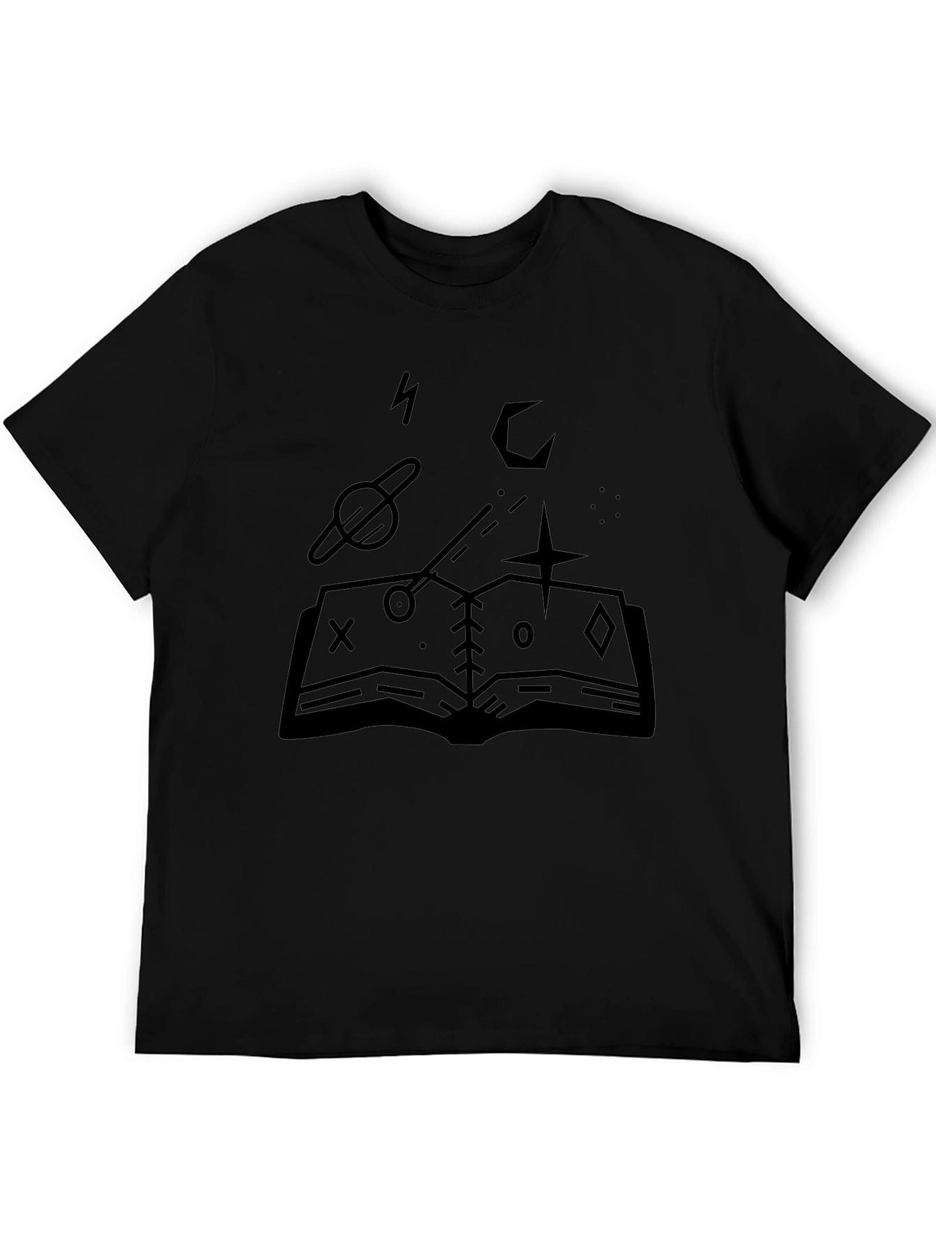 Mystic Spellbook Graphic Tee - Black Cotton