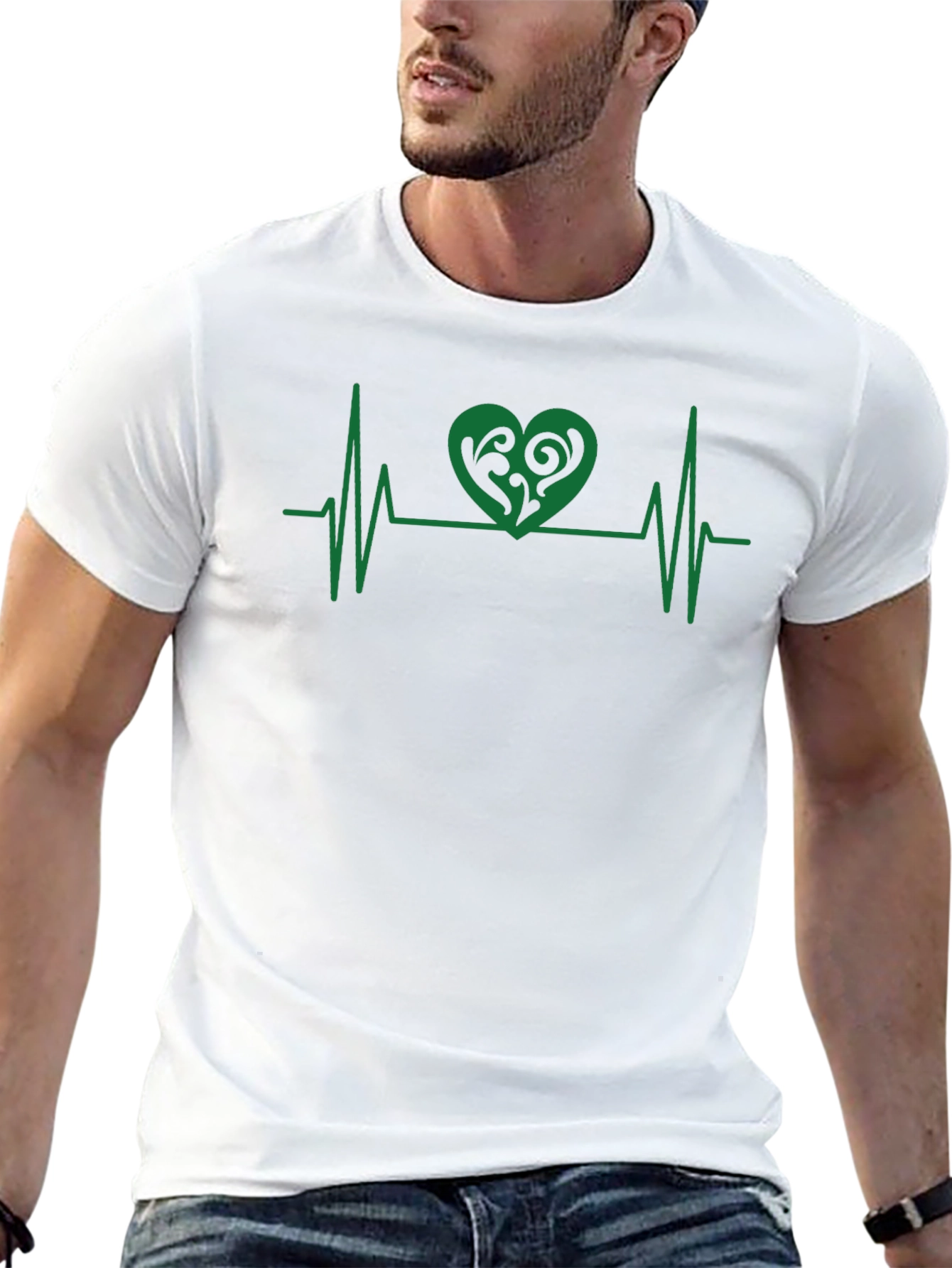 Heartbeat Heart Design T-Shirt