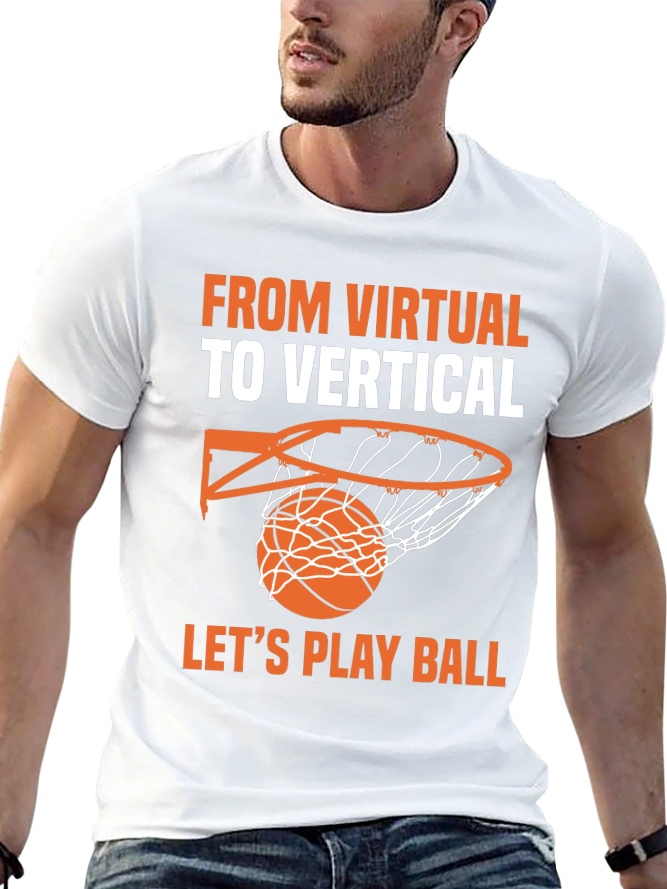 Virtual to Vertical Basketball Graphic Tee