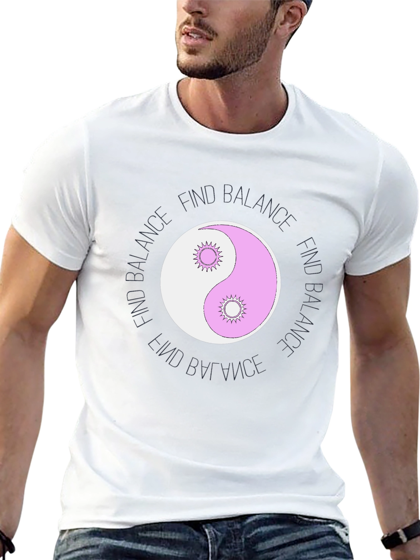 Find Balance Graphic T-Shirt - Yin Yang Design