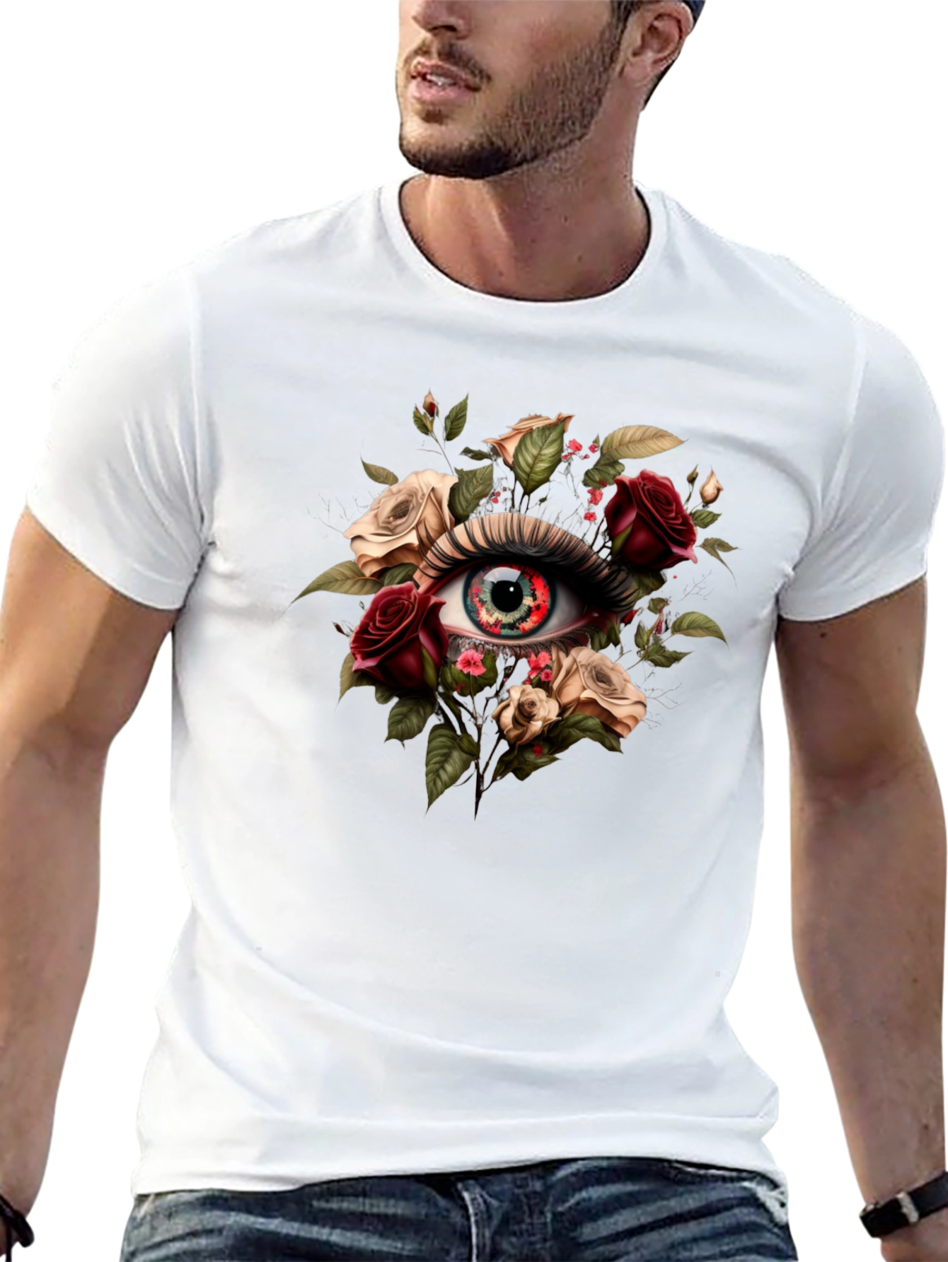 Floral Eye T-Shirt - Unique Graphic Tee