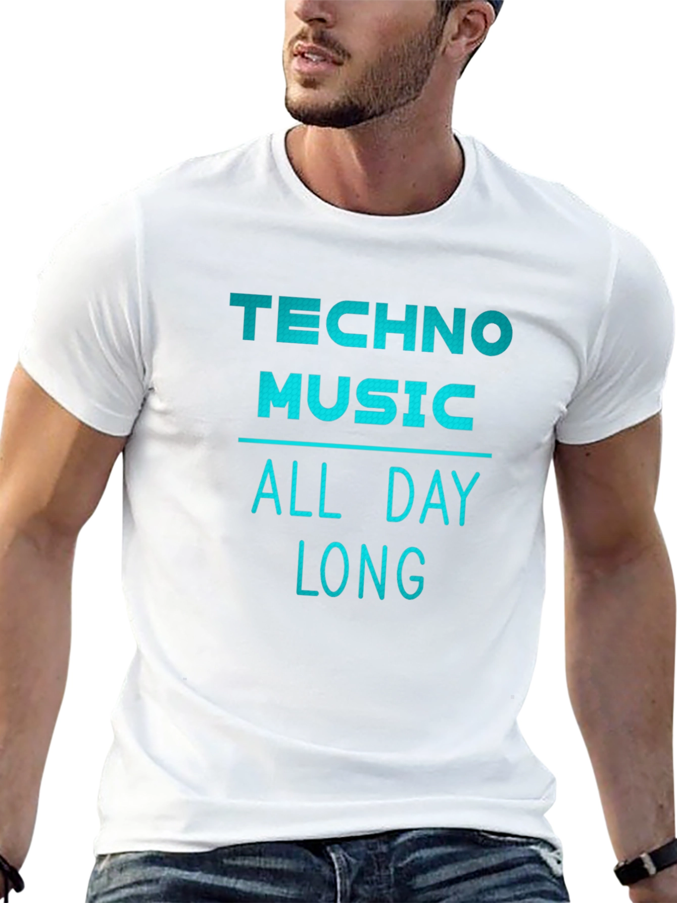Techno Music All Day Long Graphic T-Shirt