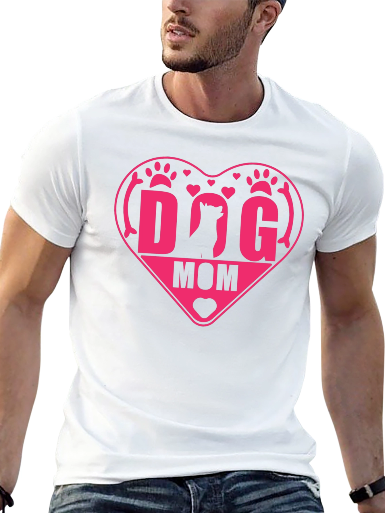 Dog Mom Heart T-Shirt - Black
