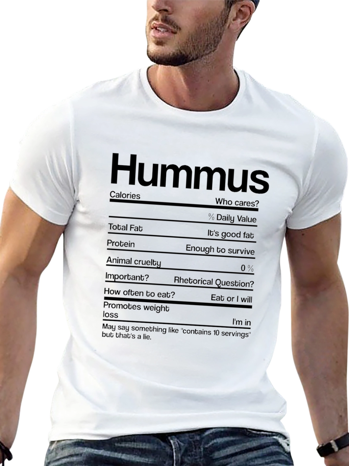 Hummus Nutrition Facts Graphic Tee - Sarcastic Foodie T-Shirt