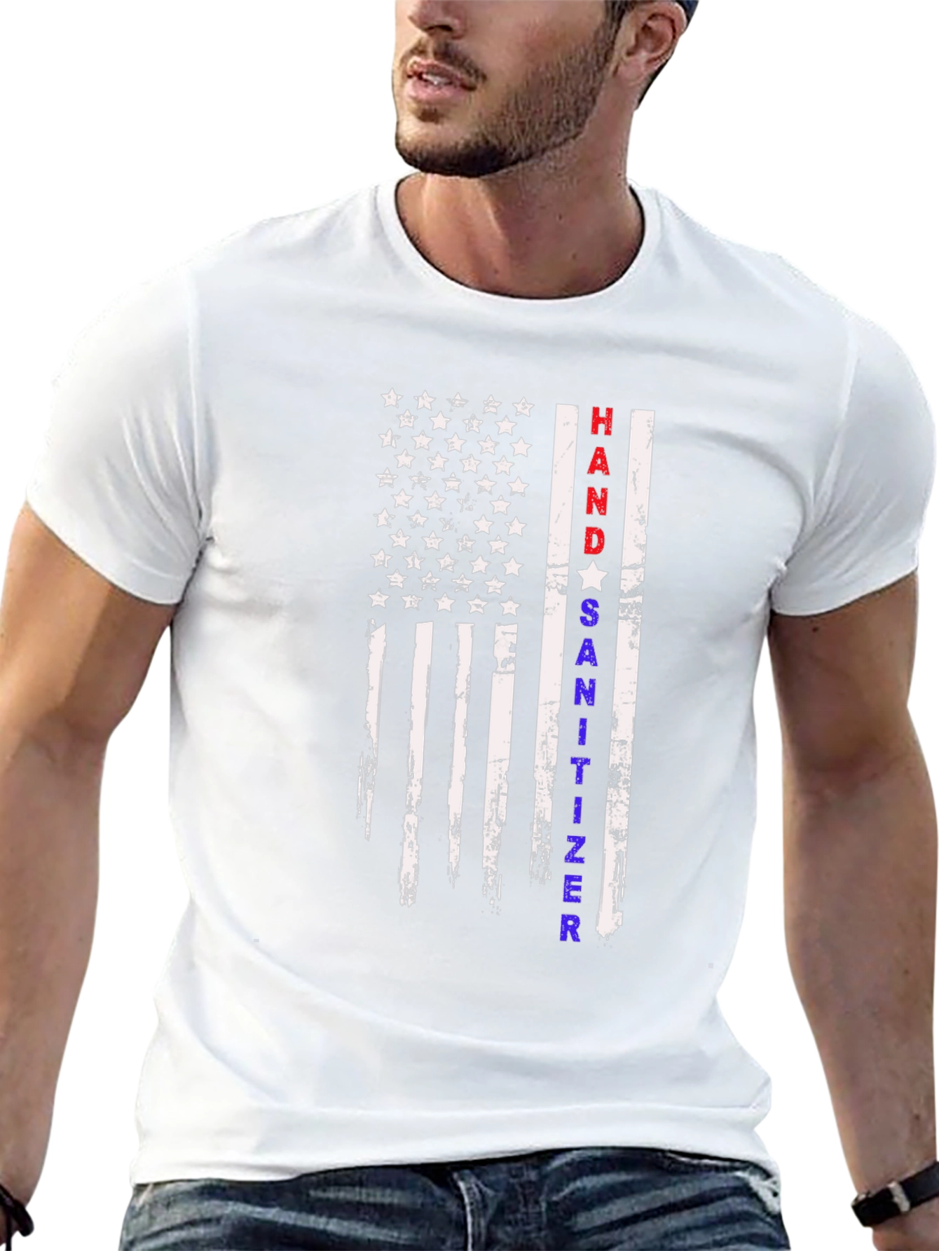 Hand Sanitizer USA Flag Patriotic T-Shirt