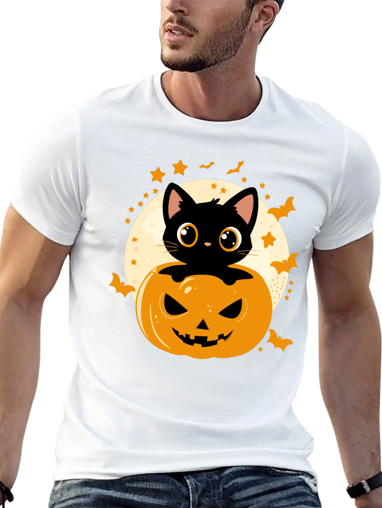 Halloween Cat Pumpkin T-Shirt