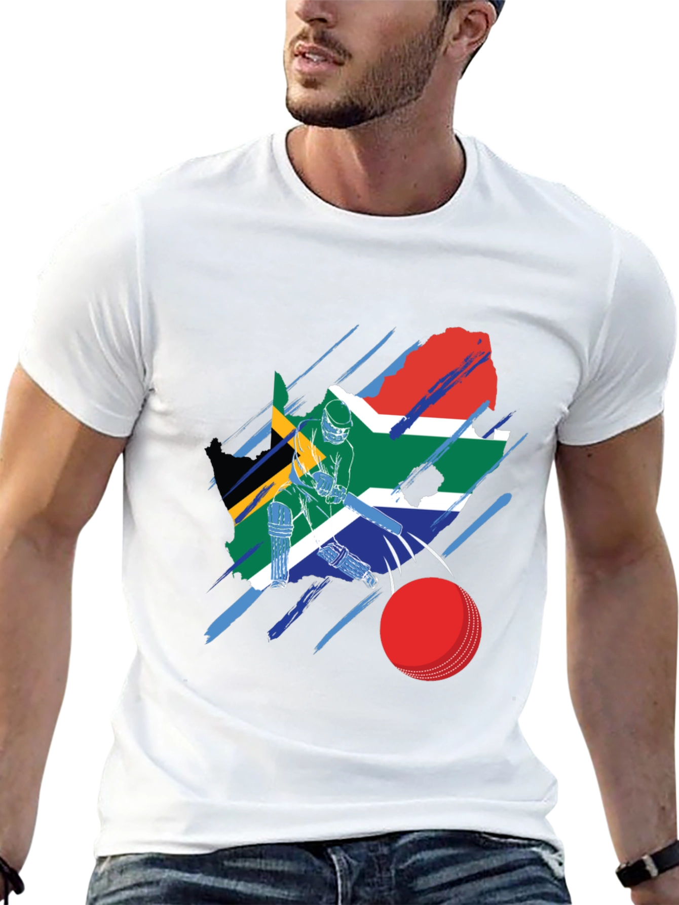 South Africa Cricket Flag Graphic Tee
