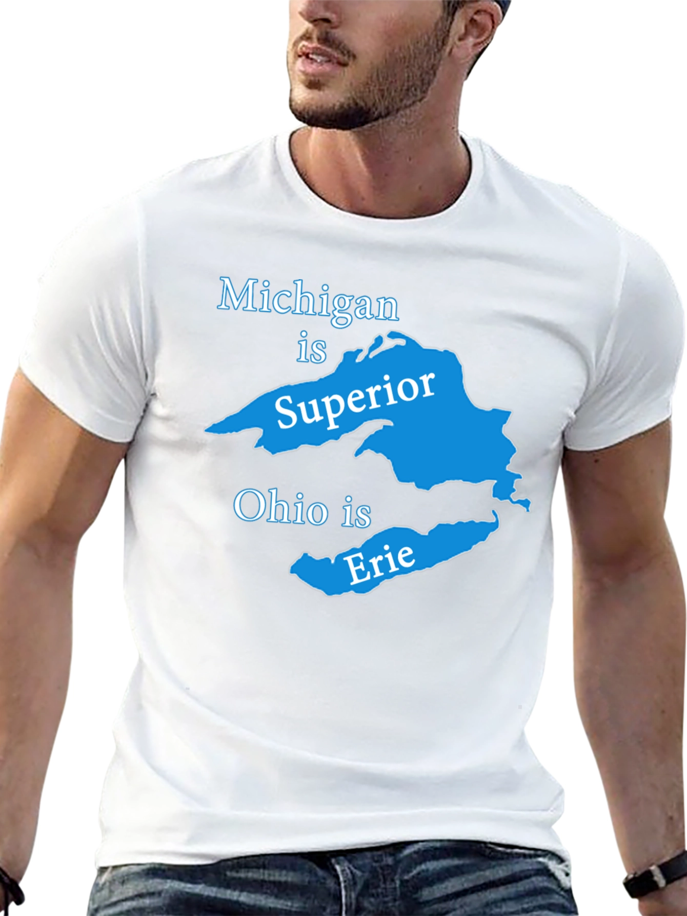 Michigan is Superior Ohio is Erie Graphic Tee