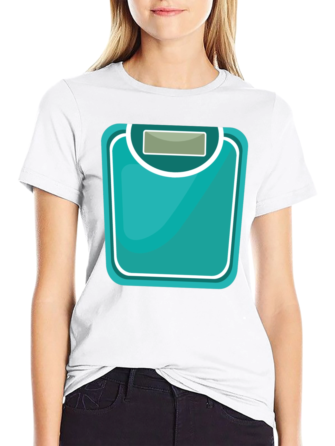 Weight Scale Graphic Tee - Black Cotton T-Shirt
