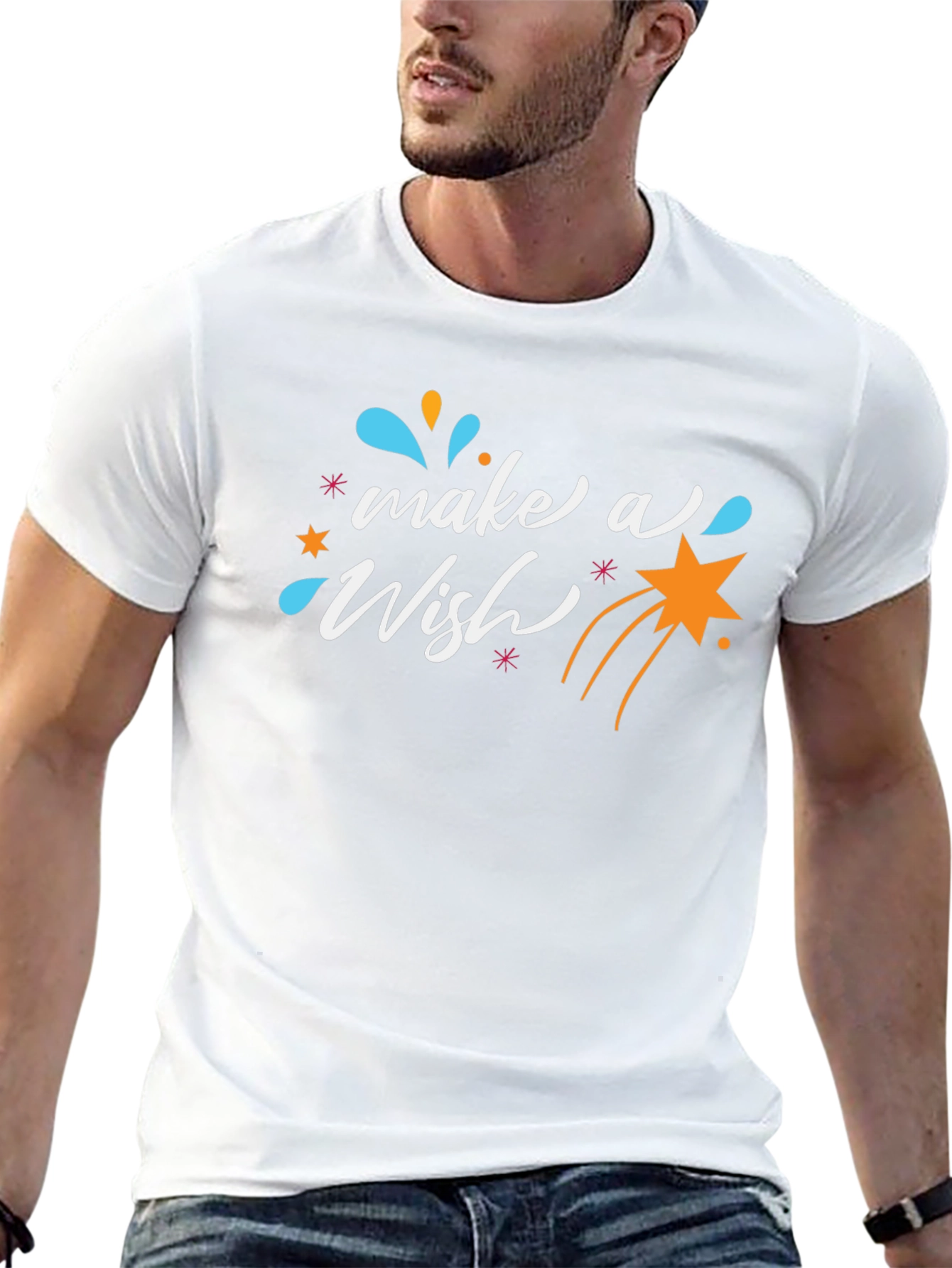 Make a Wish Graphic Tee - Black Casual T-Shirt