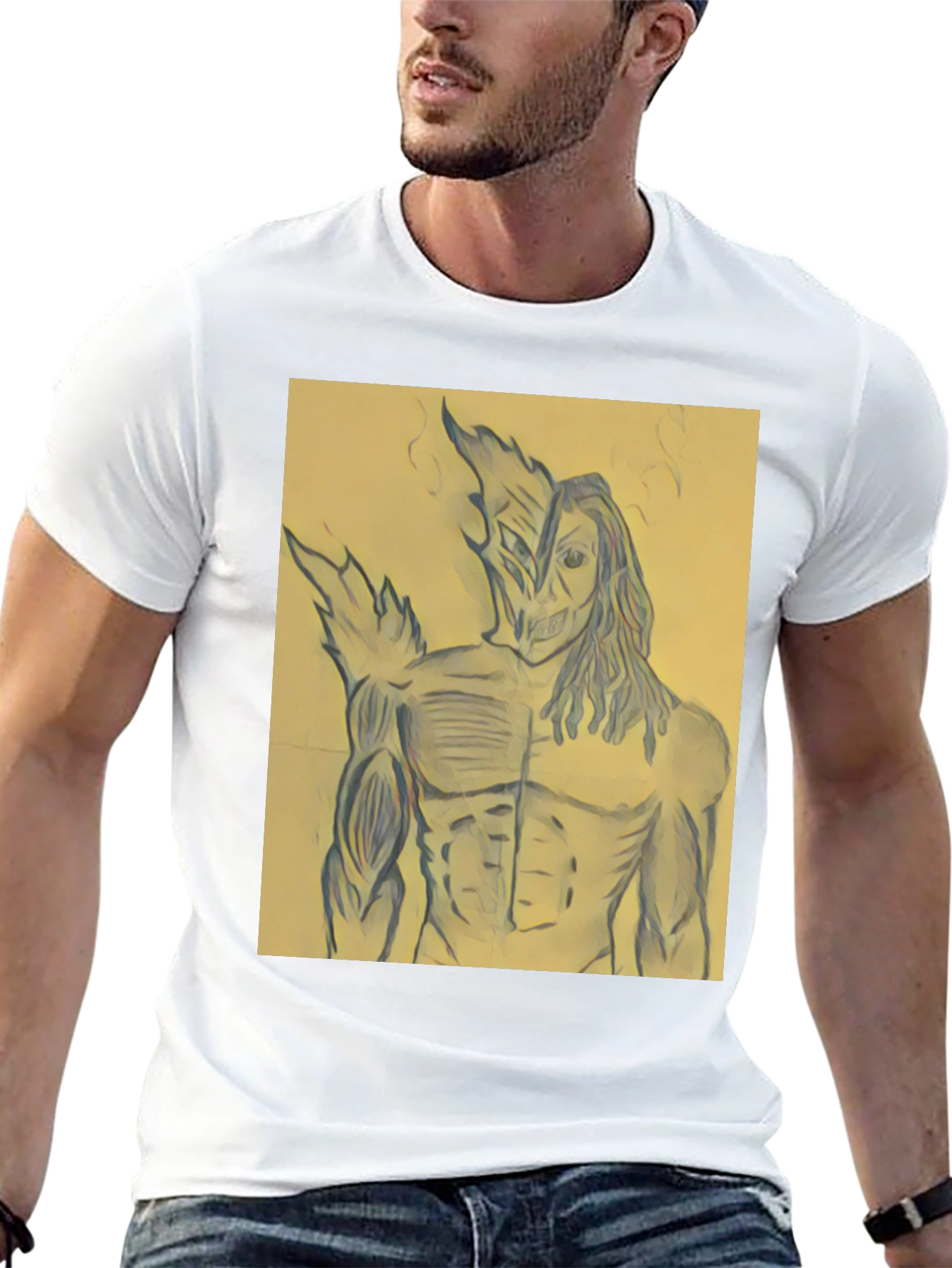 Graphic Print Black T-Shirt - Unique Design