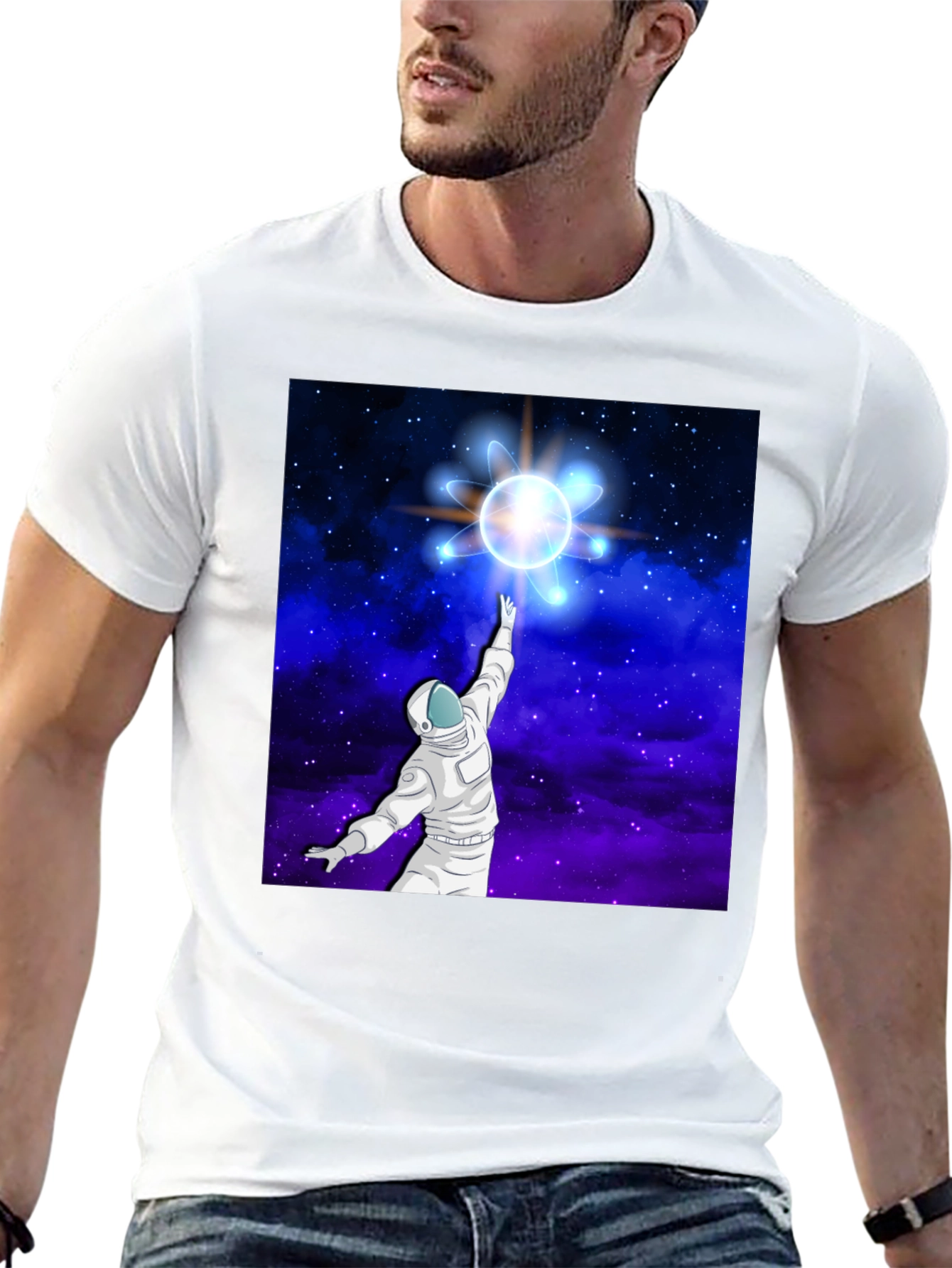 Astronaut Space Atom Black T-Shirt