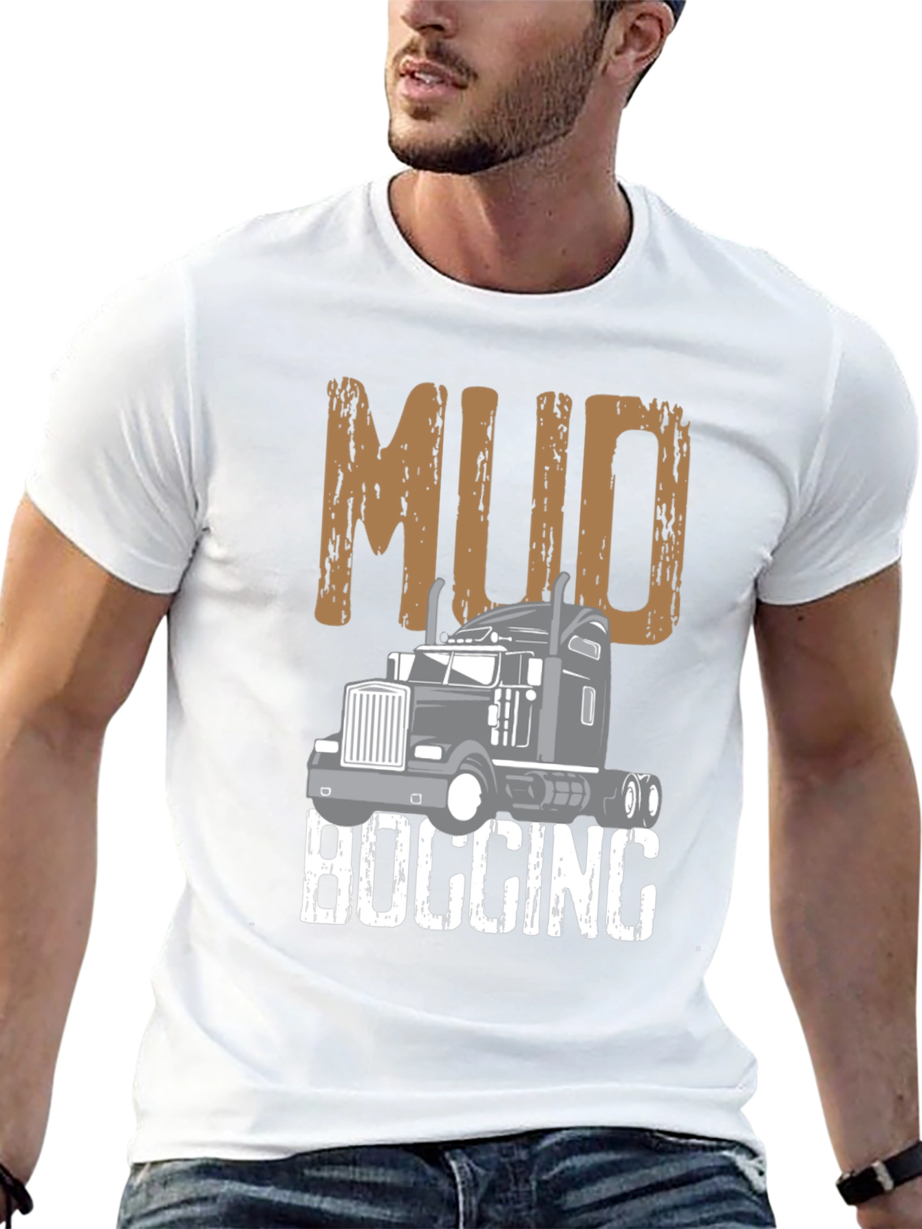 Mud Bogging Truck Graphic Tee - Mens Black T-Shirt