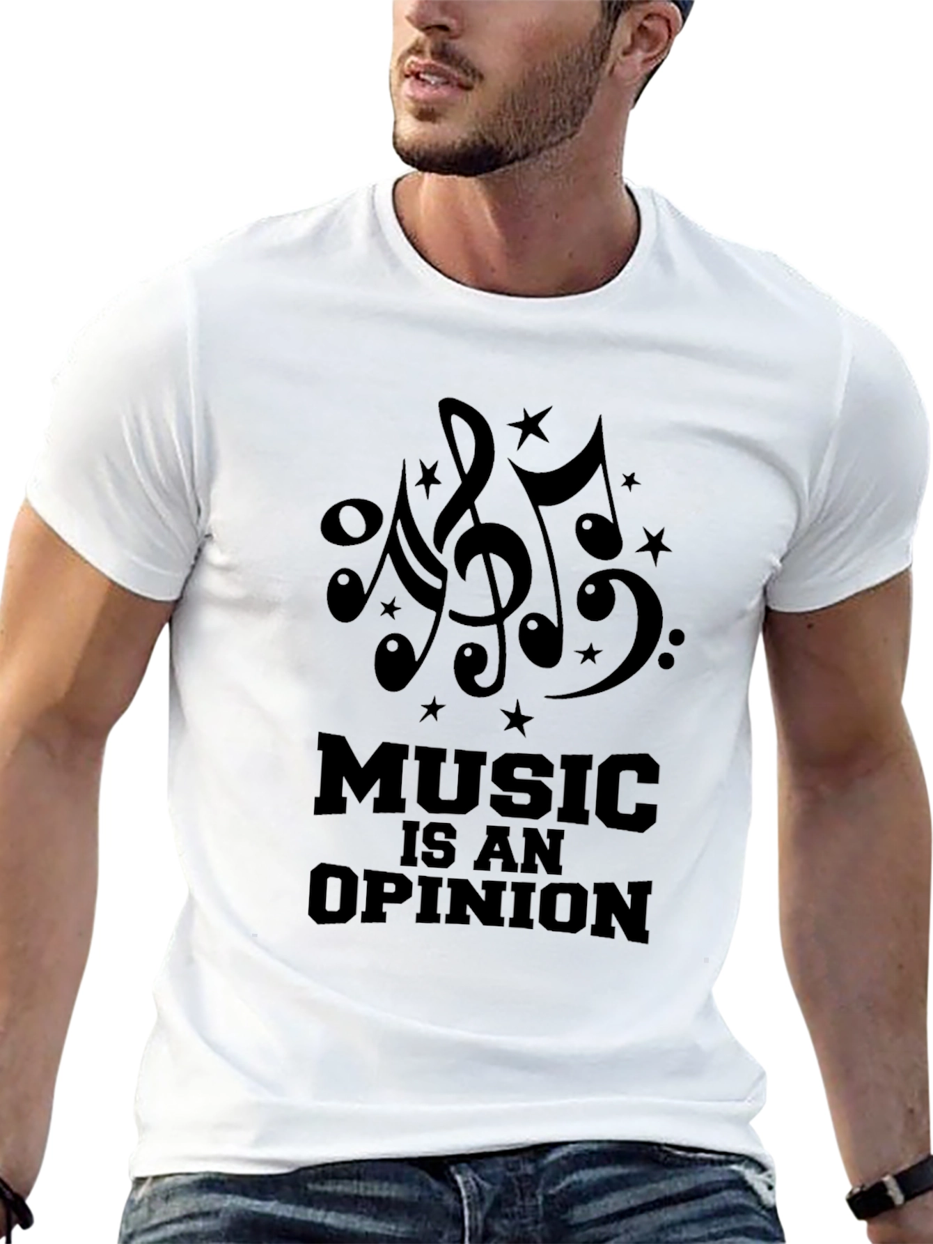Music is an Opinion Black Graphic Tee