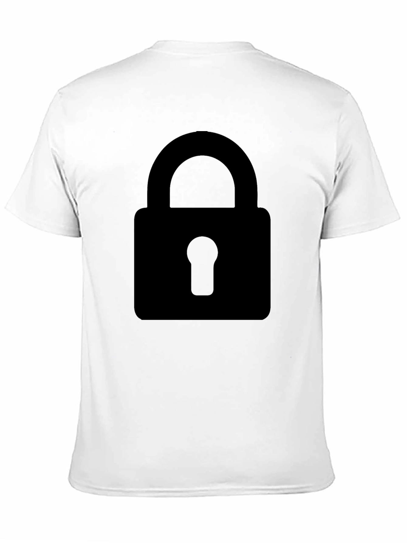 Black T-Shirt with Lock Graphic