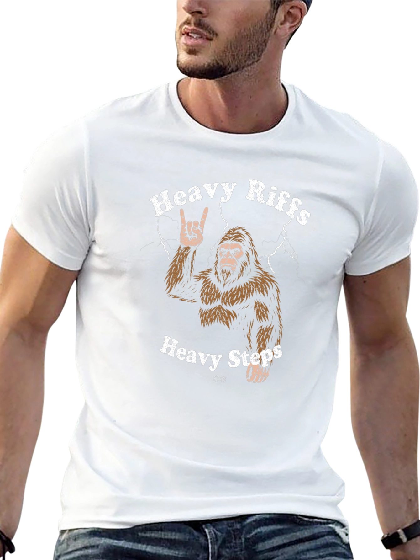 Heavy Riffs Heavy Steps Bigfoot Graphic Tee