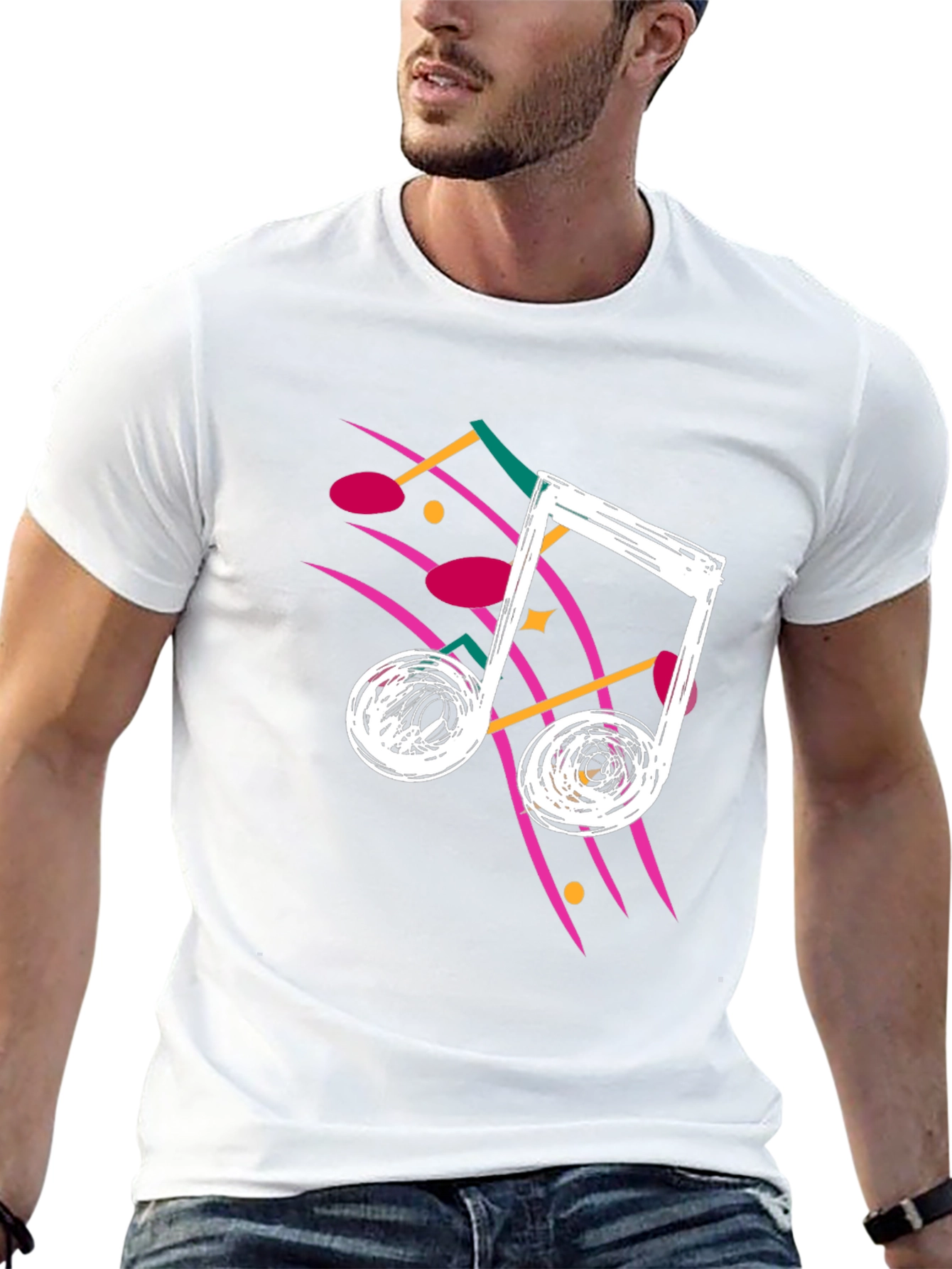 Retro 80s Music Note Graphic T-Shirt