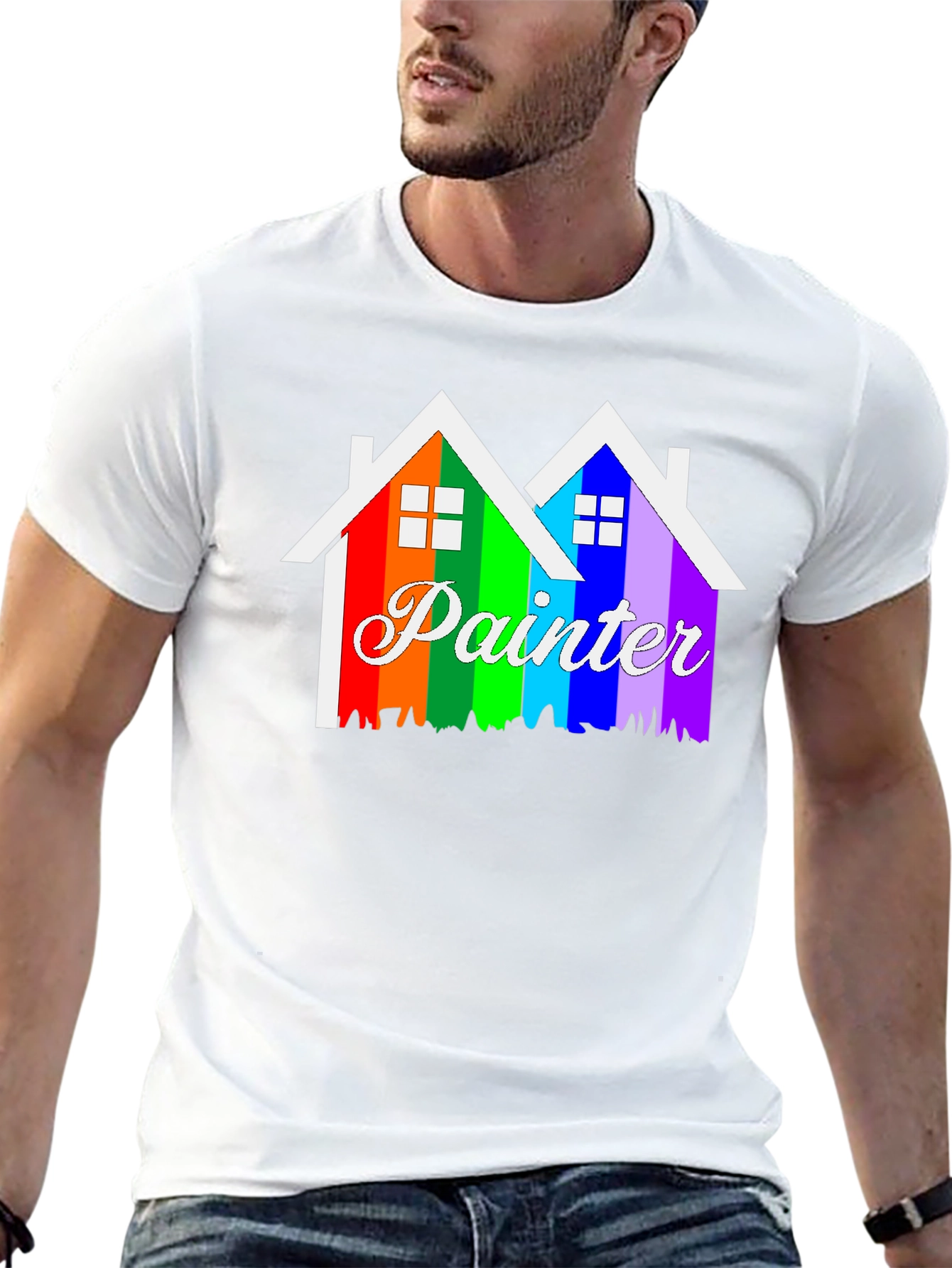 Rainbow Painter House Graphic T-Shirt