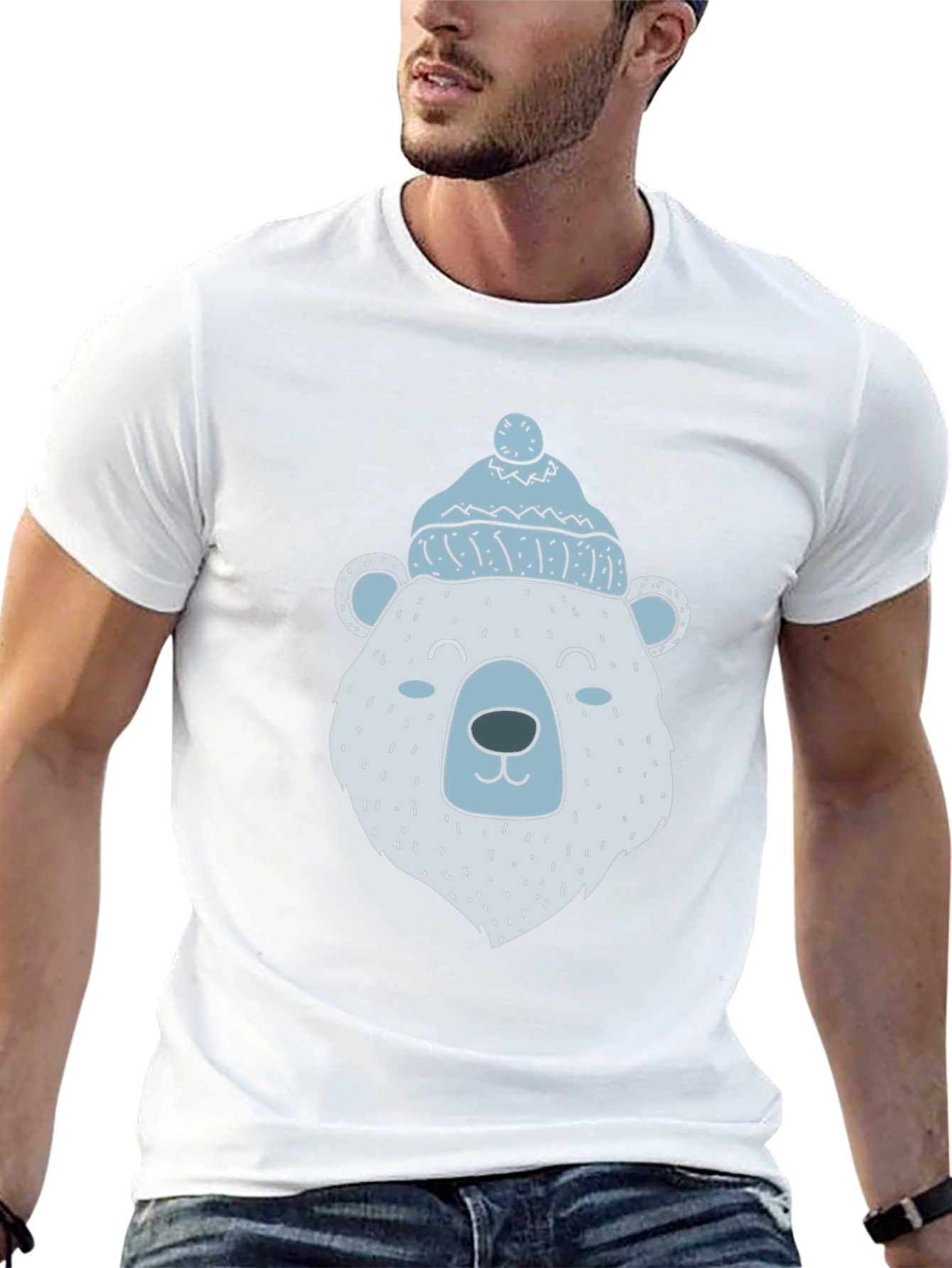 Bear With Hat Black T-Shirt