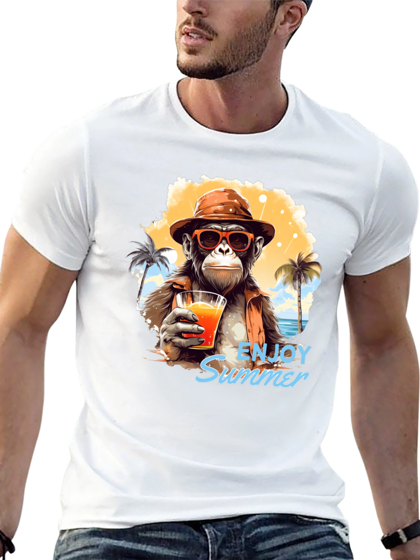 Enjoy Summer Monkey Graphic Tee