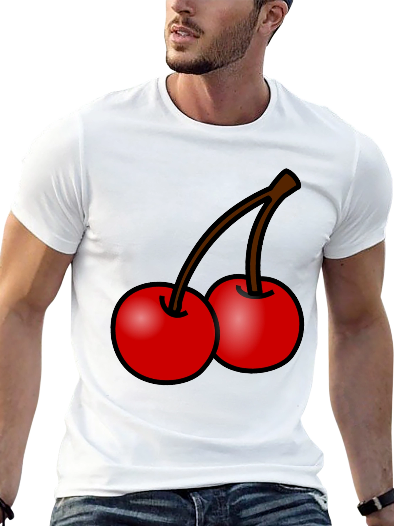 Cherry Graphic Black T-Shirt - Stylish Fruit Tee