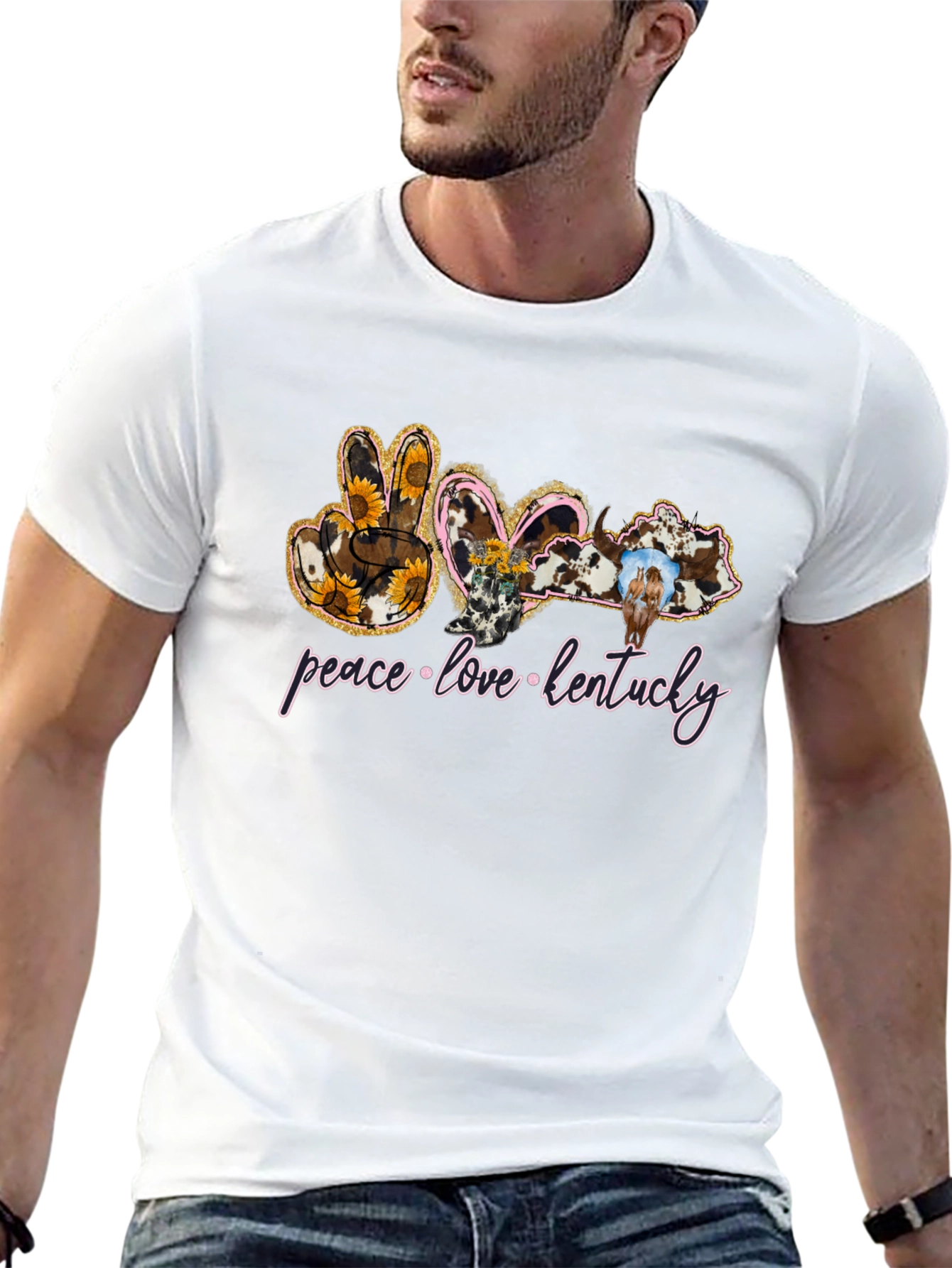 Peace Love Kentucky Graphic T-Shirt