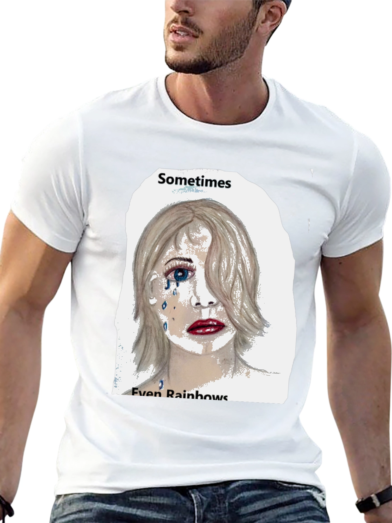 Emo Tears T-Shirt: Sometimes Even Rainbows