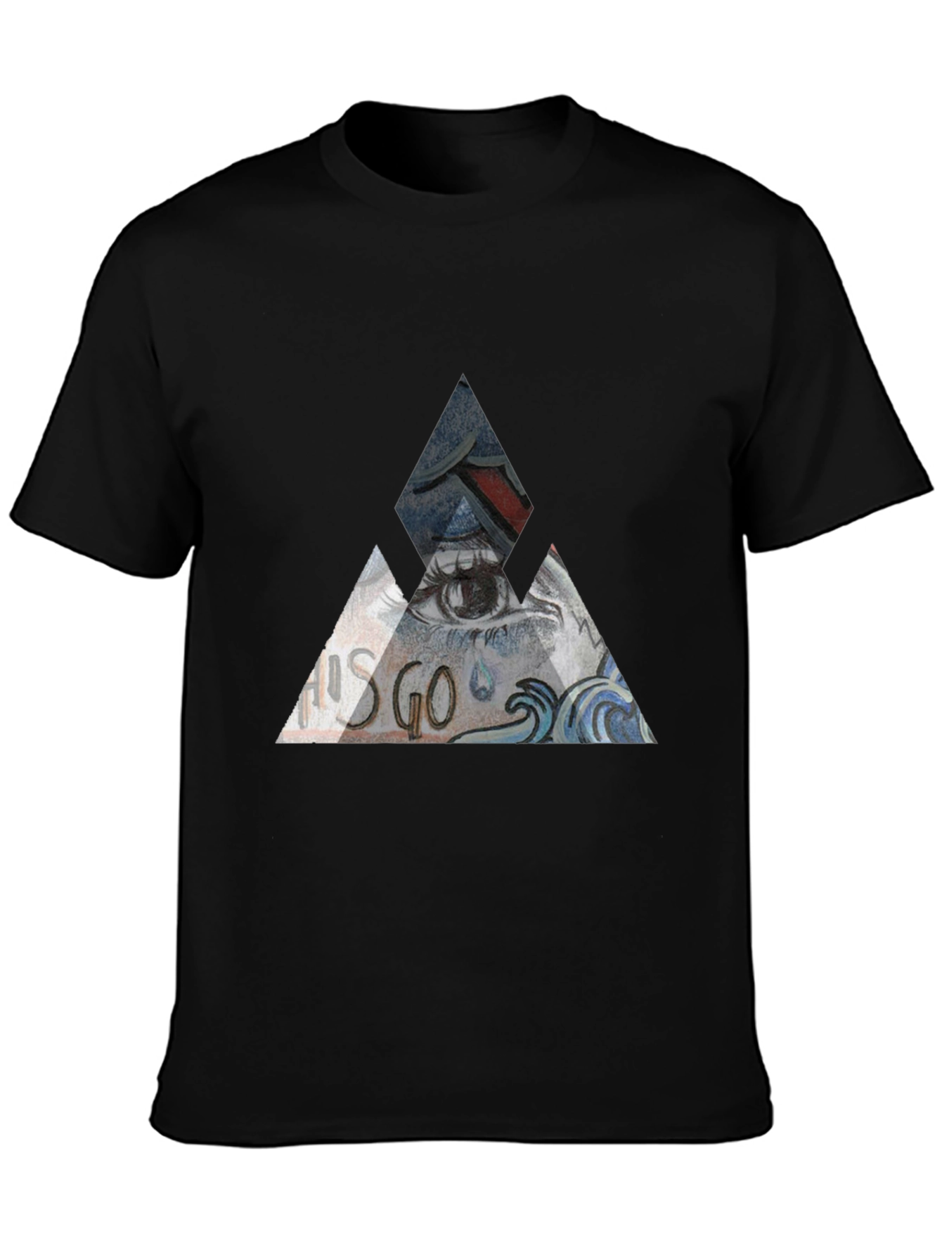 Abstract Triangle Eye Graphic T-Shirt