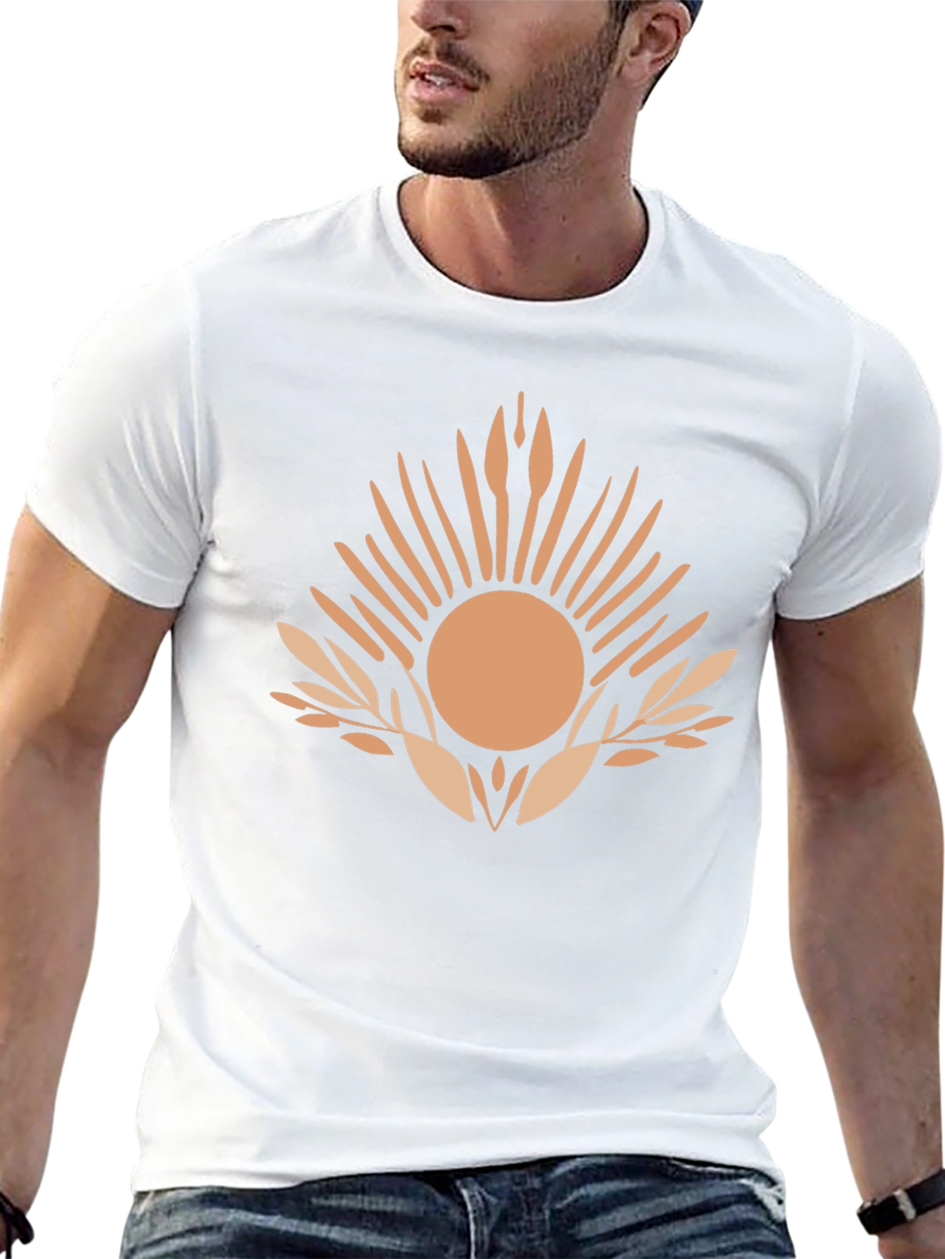 Abstract Sun Graphic Tee - Mens Black T-Shirt