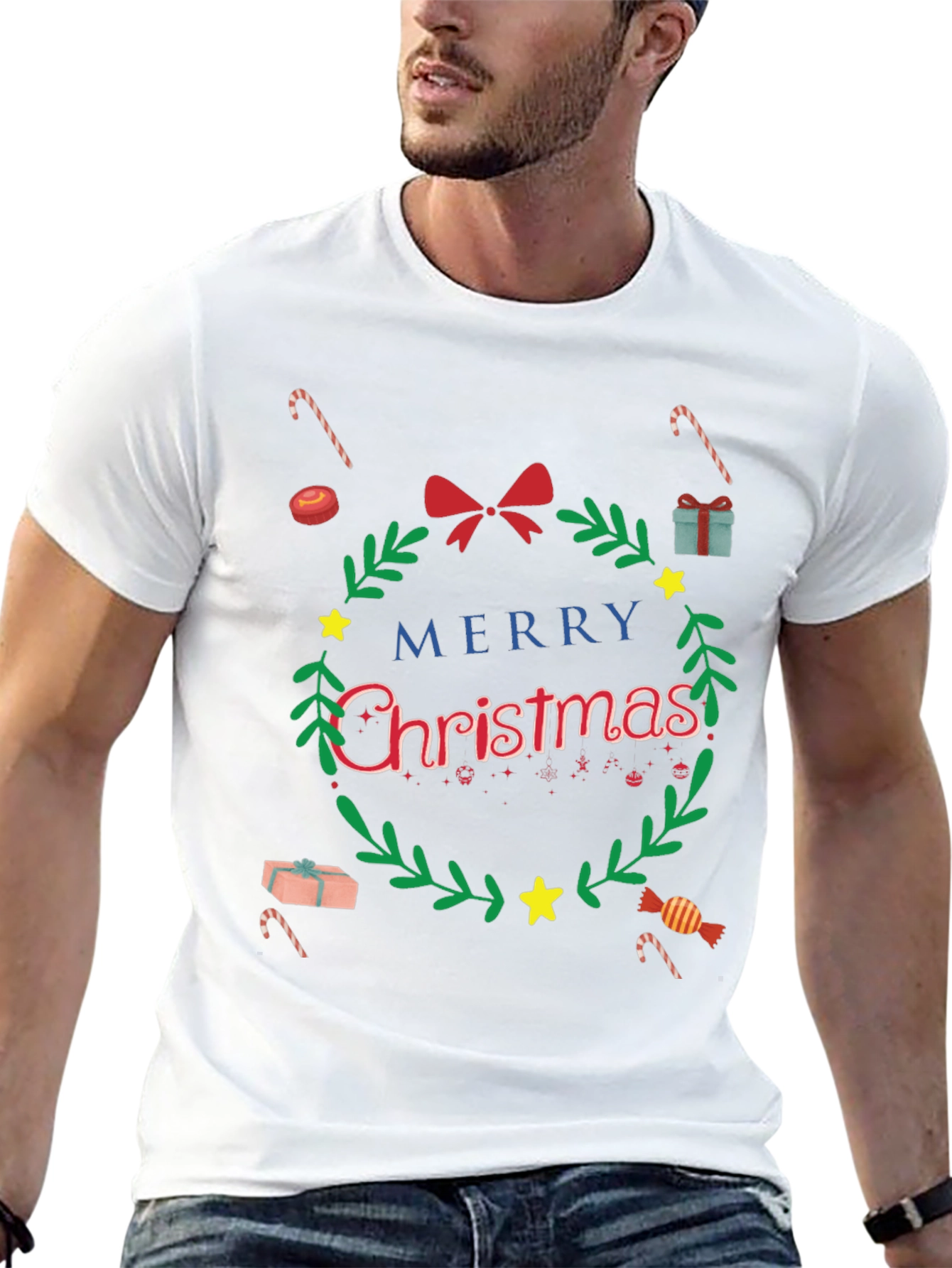 Festive Merry Christmas Graphic T-Shirt