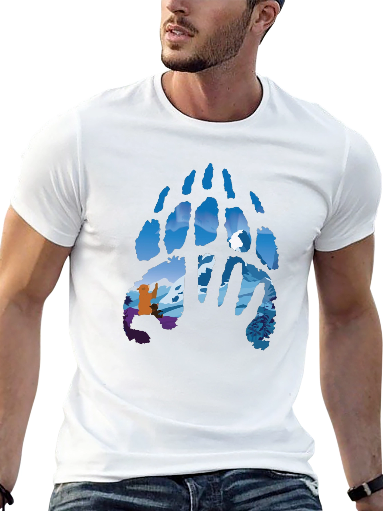 Nature Bear Paw Print Graphic Tee