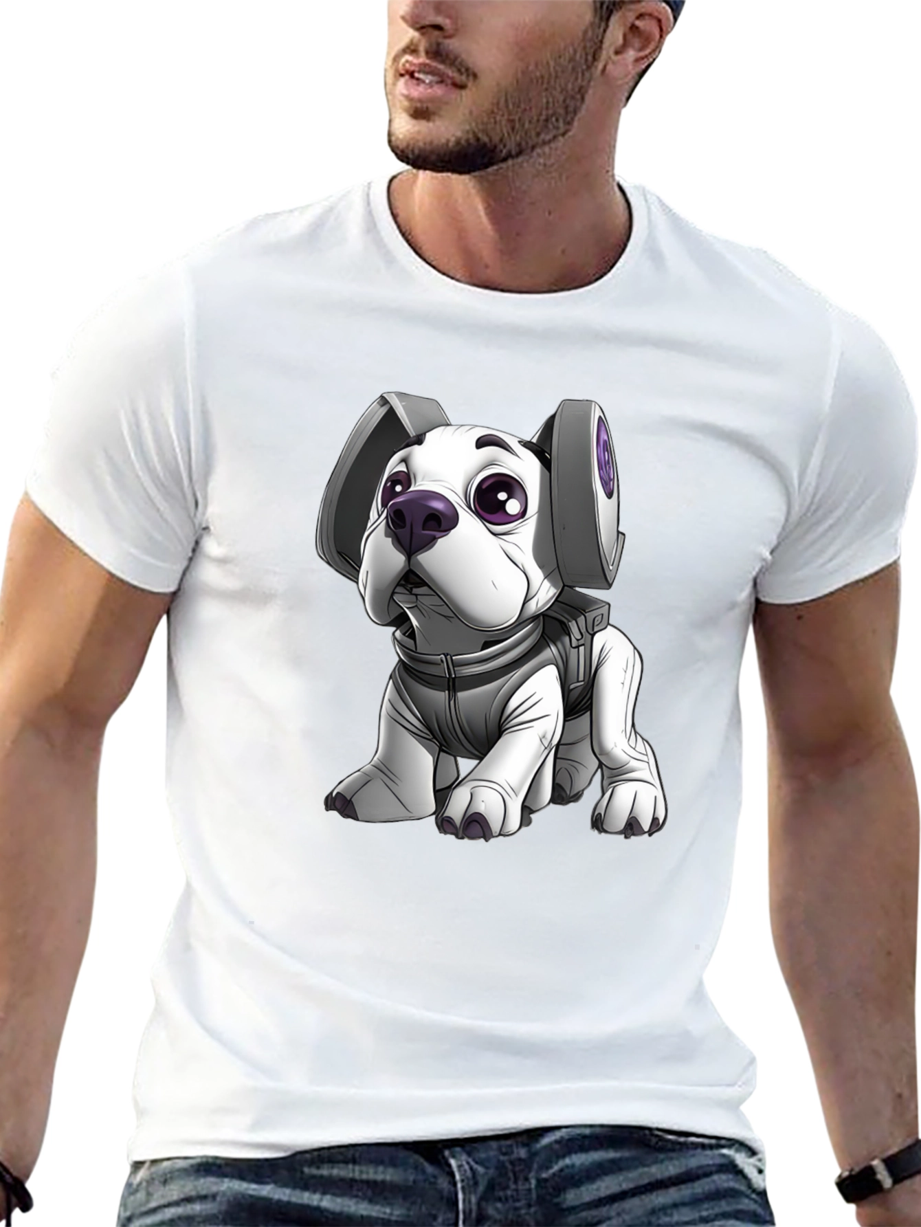 Astronaut Dog Graphic Tee - Black T-Shirt