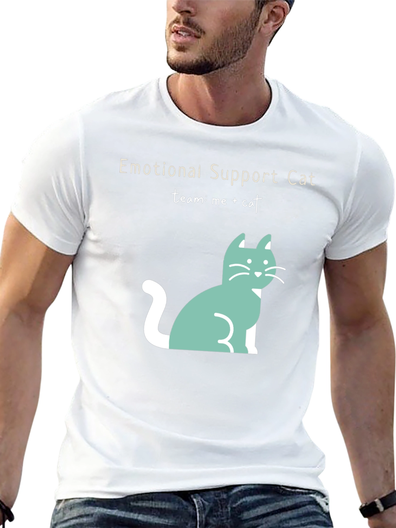 Emotional Support Cat T-Shirt: Me + Cat Team