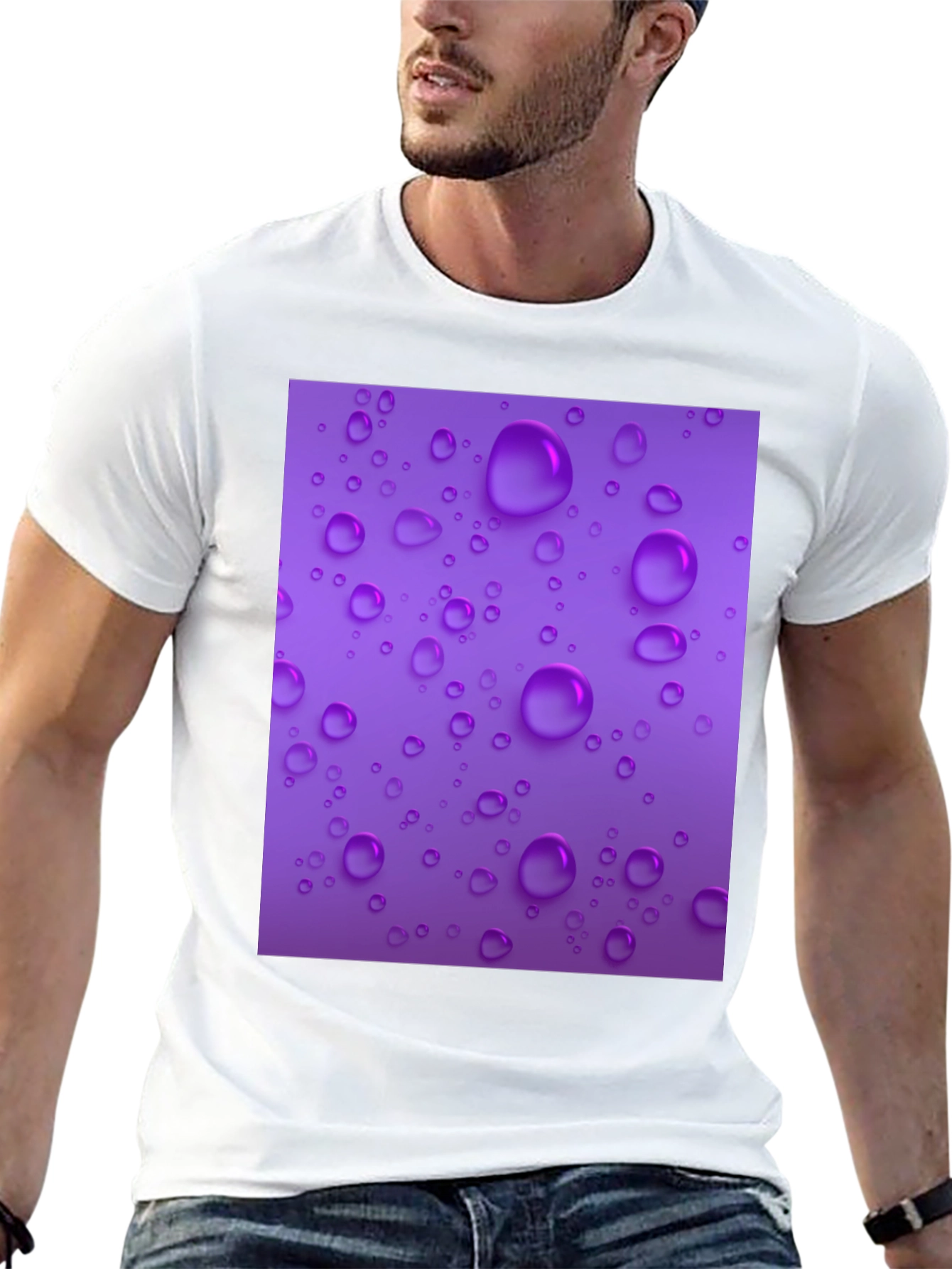 Purple Raindrop T-Shirt - Stylish and Unique!