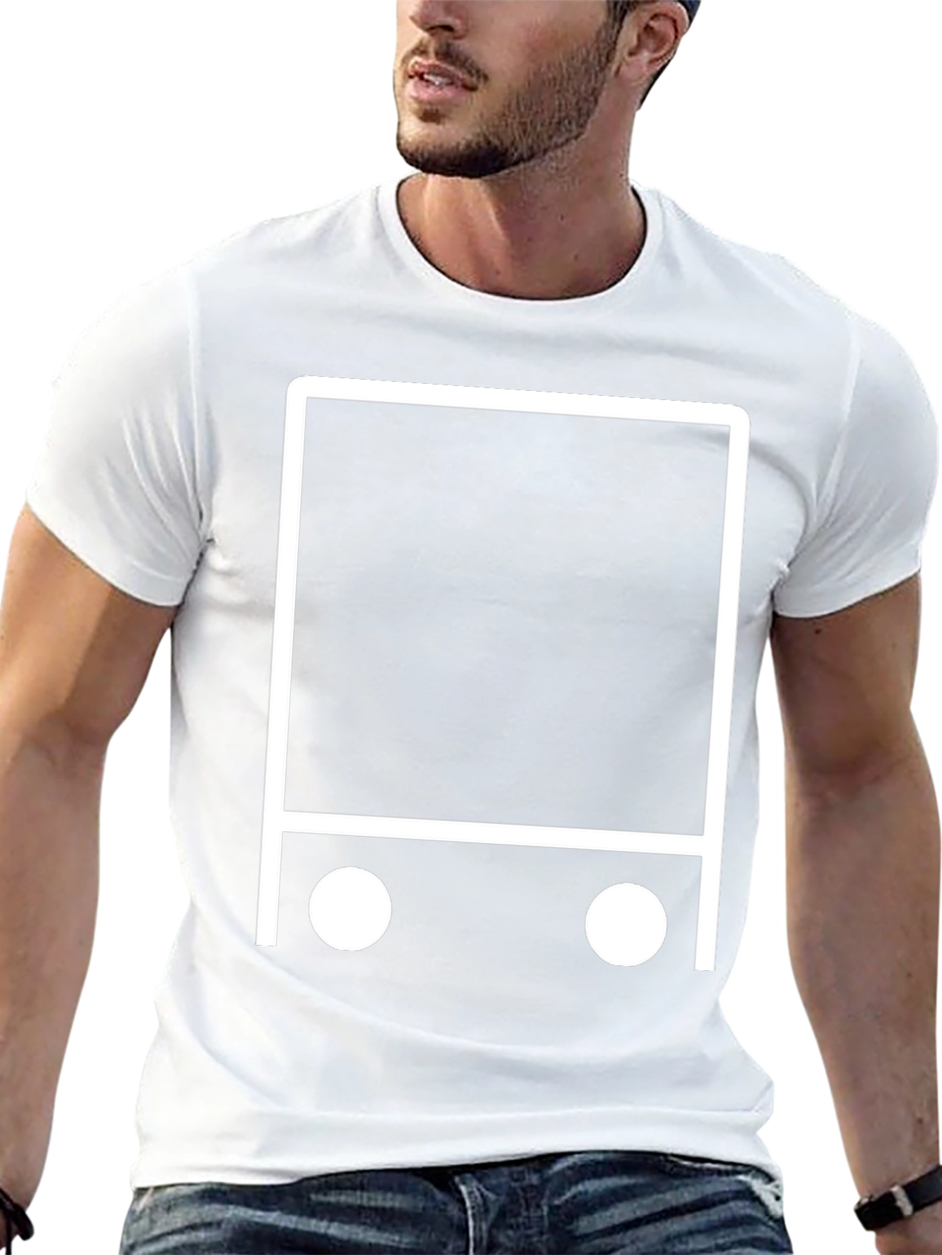 Abstract White Graphic Black Tee