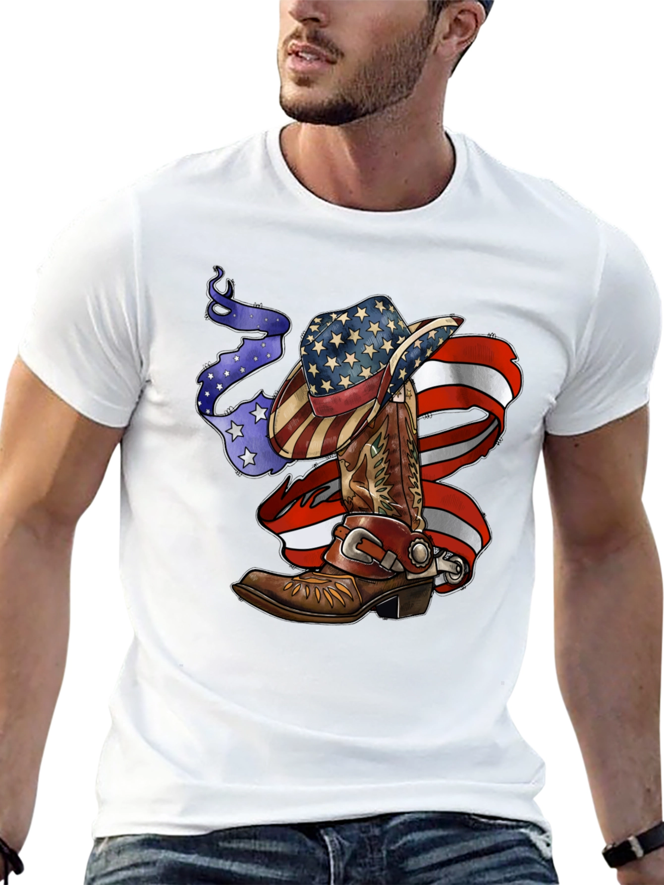 Patriotic Cowboy Boot and Hat Tee
