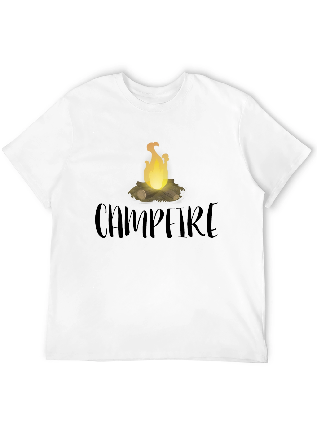 Campfire Graphic Tee - Black Cotton T-Shirt