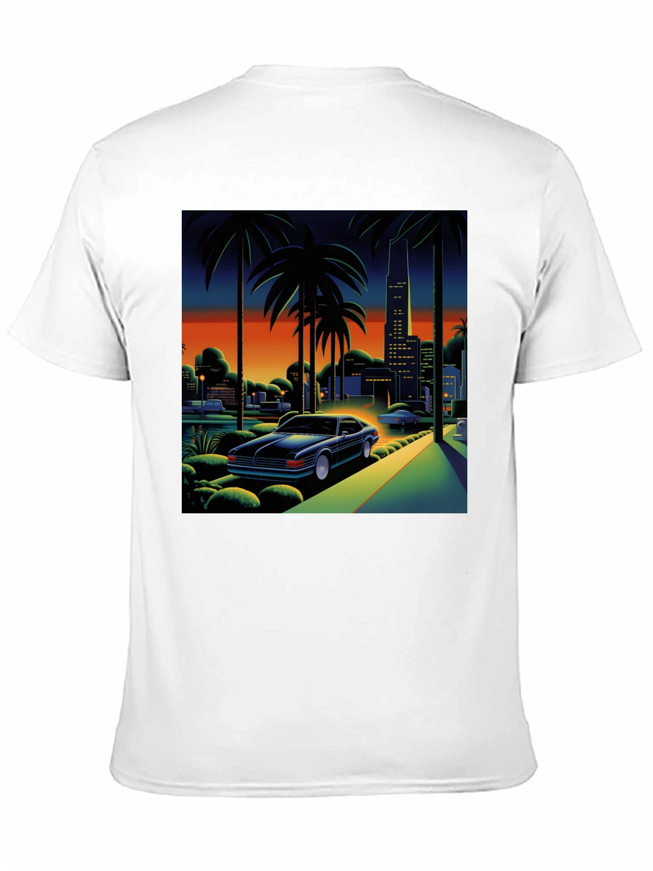 Miami Vice Style Graphic Tee - Black T-Shirt