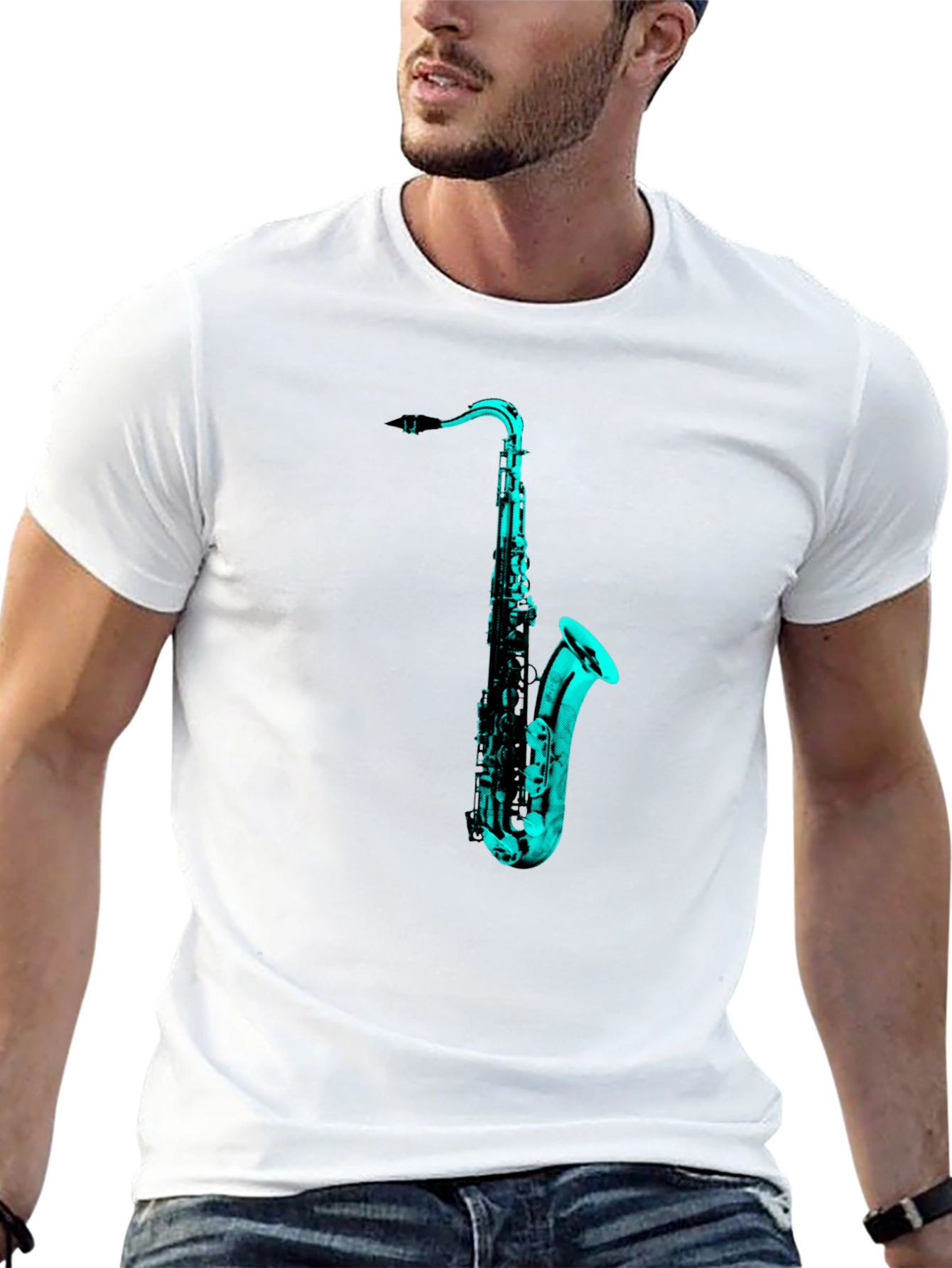 Saxophone Graphic Tee - Cool Music T-Shirt