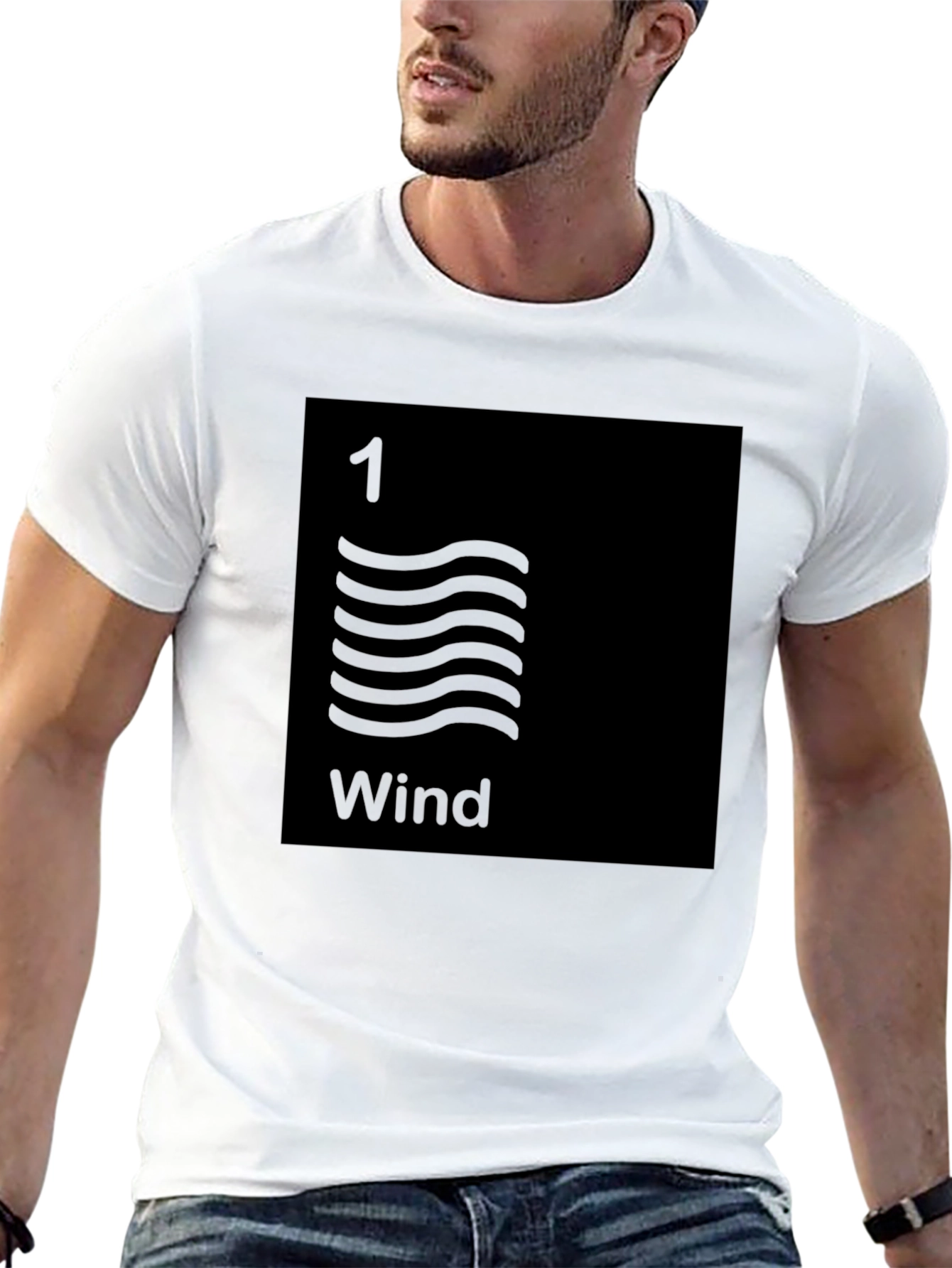 Wind Element Black T-Shirt - Minimalist Design