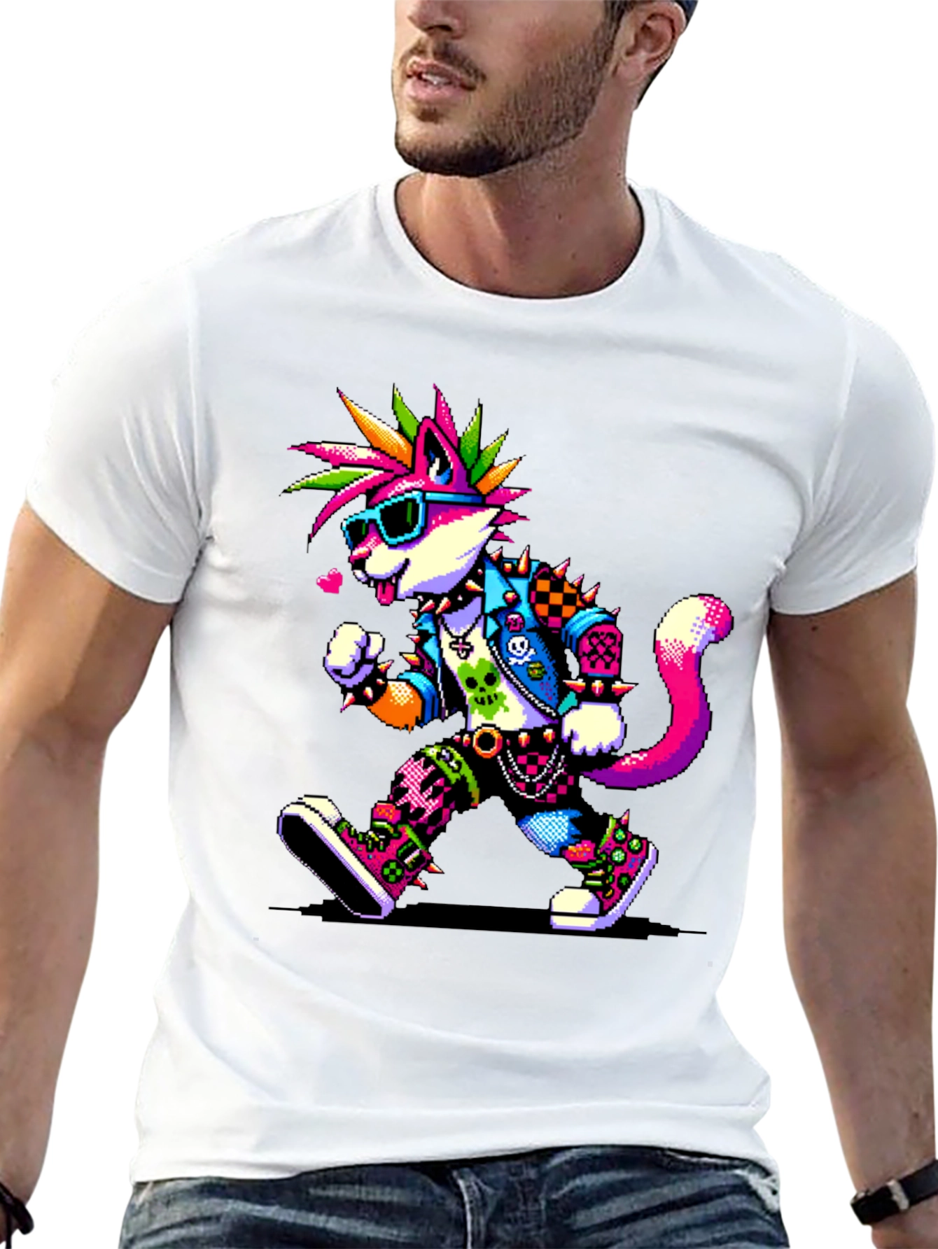 Punk Rock Cat T-Shirt