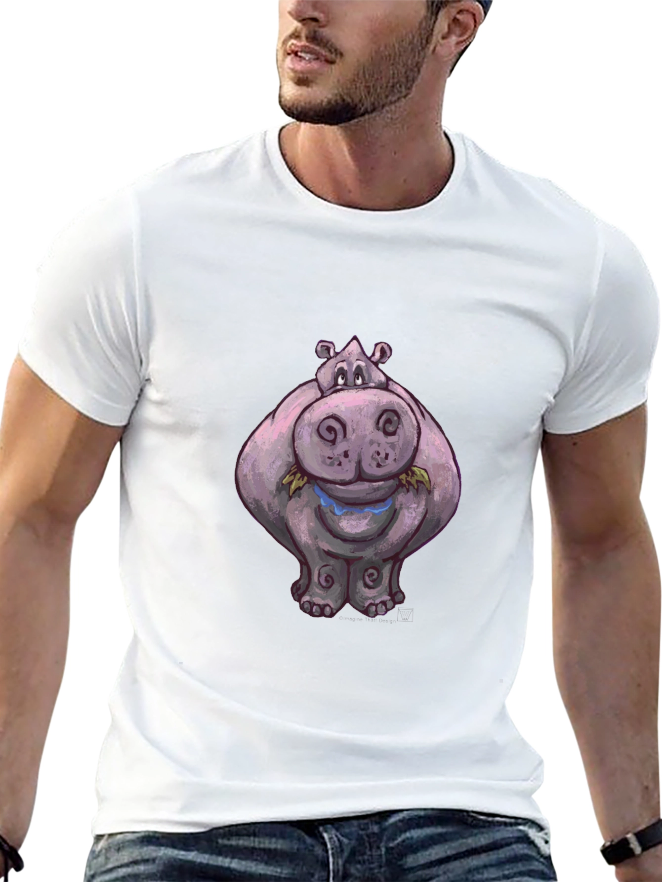 Hippo Graphic Tee - Black Cotton Casual Shirt
