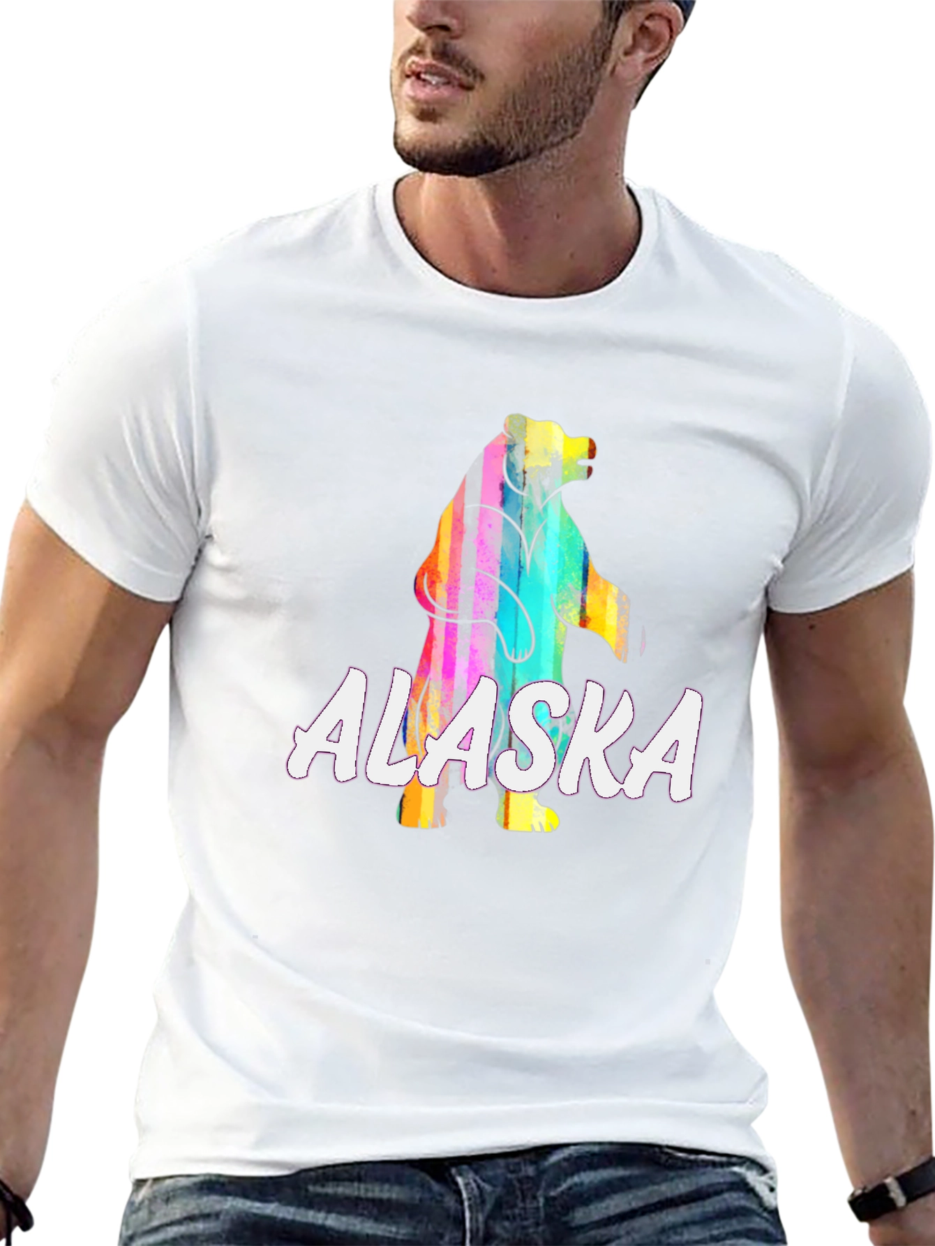 Alaska Bear Graphic T-Shirt - Vivid Print Tee