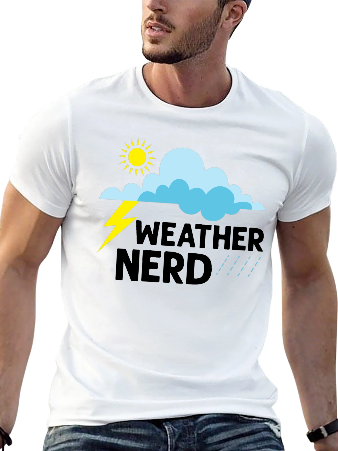 Weather Nerd Graphic T-Shirt - Black Cotton Tee
