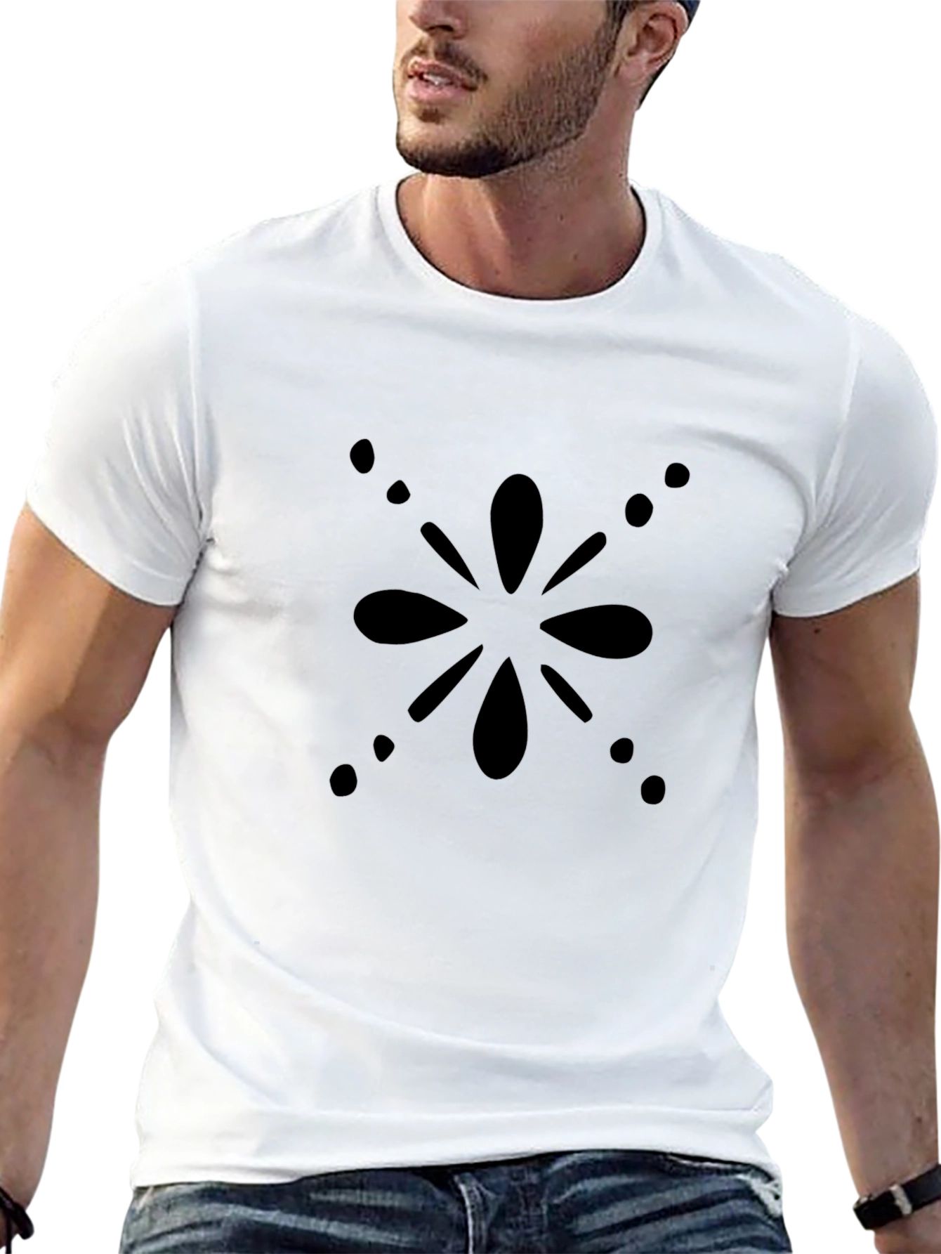 Black Floral Graphic Tee - Mens Casual Style