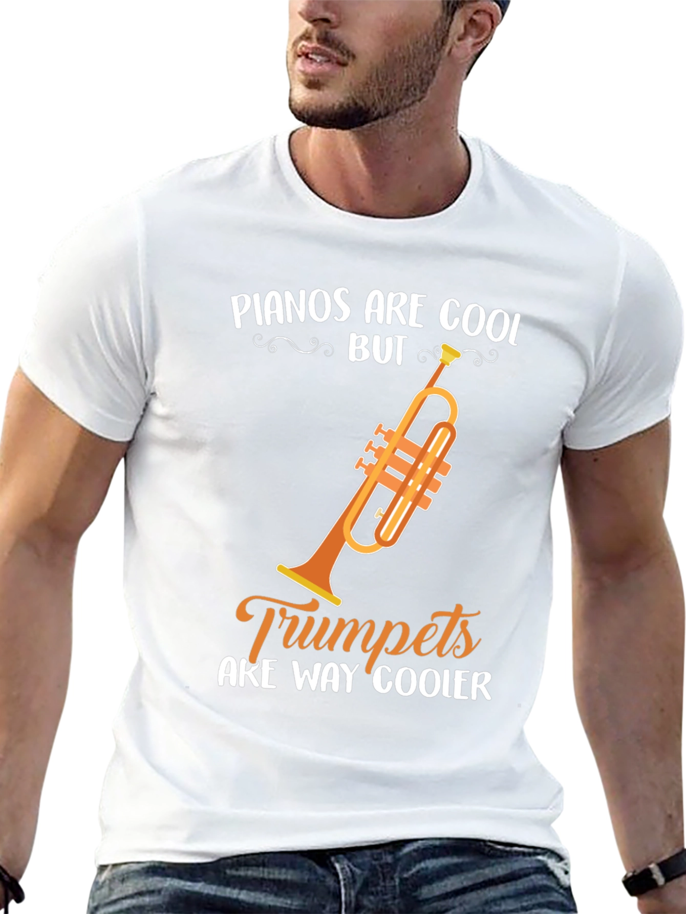 Funny Trumpet Music T-Shirt - Pianos Are Cool But...