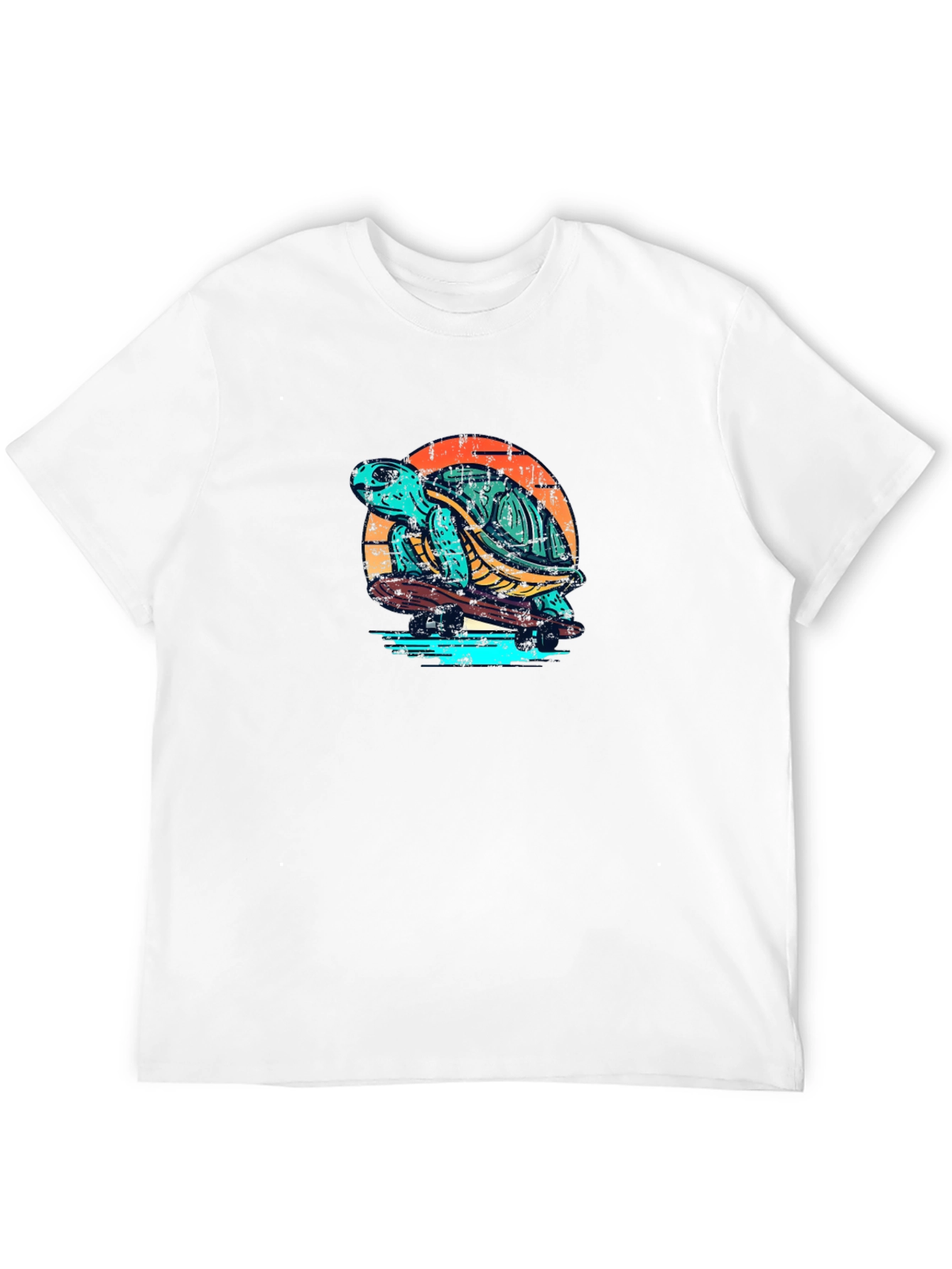 Skateboarding Turtle Graphic Tee - Black
